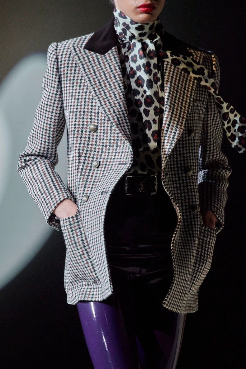 Saint Laurent Paris Saint Laurent Paris Brown velour patchwork gun-neck double Size XS / US 0-2 / IT 36-38 - 8 Thumbnail