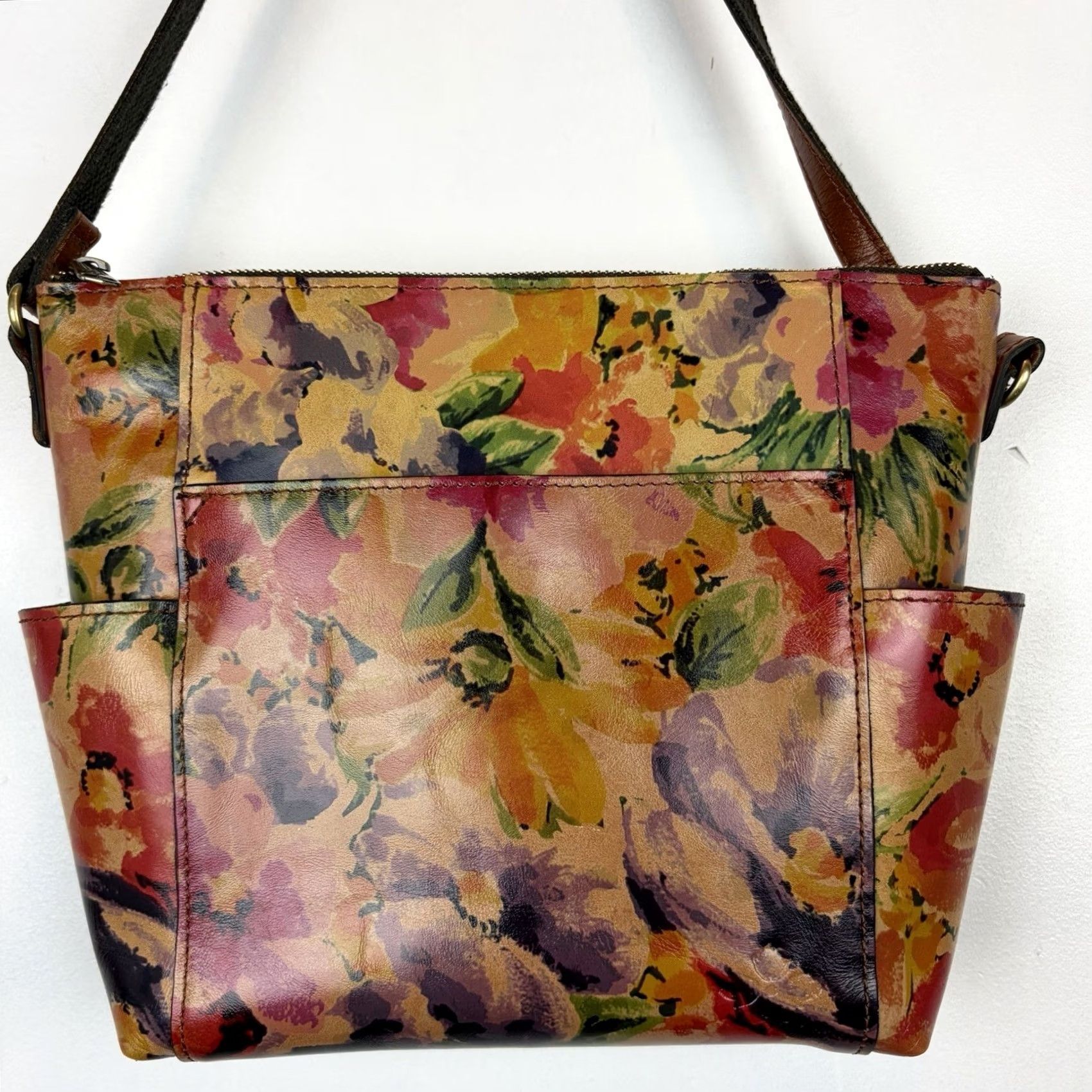 Patricia Nash Patricia Nash Aveley Rainforest Leather Crossbody Bag Read - Multicolor, Medium, Travel, Women's Crossbody Bag Size ONE SIZE - 3 Thumbnail