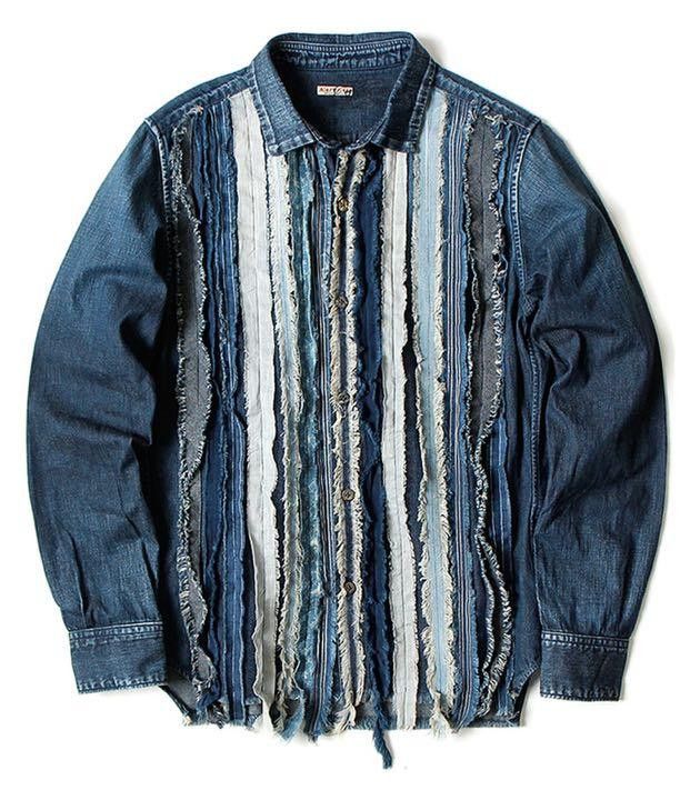 Kapital Reconstructed Patchwork Denim Shirt Size US M / EU 48-50 / 2 - 6 Thumbnail