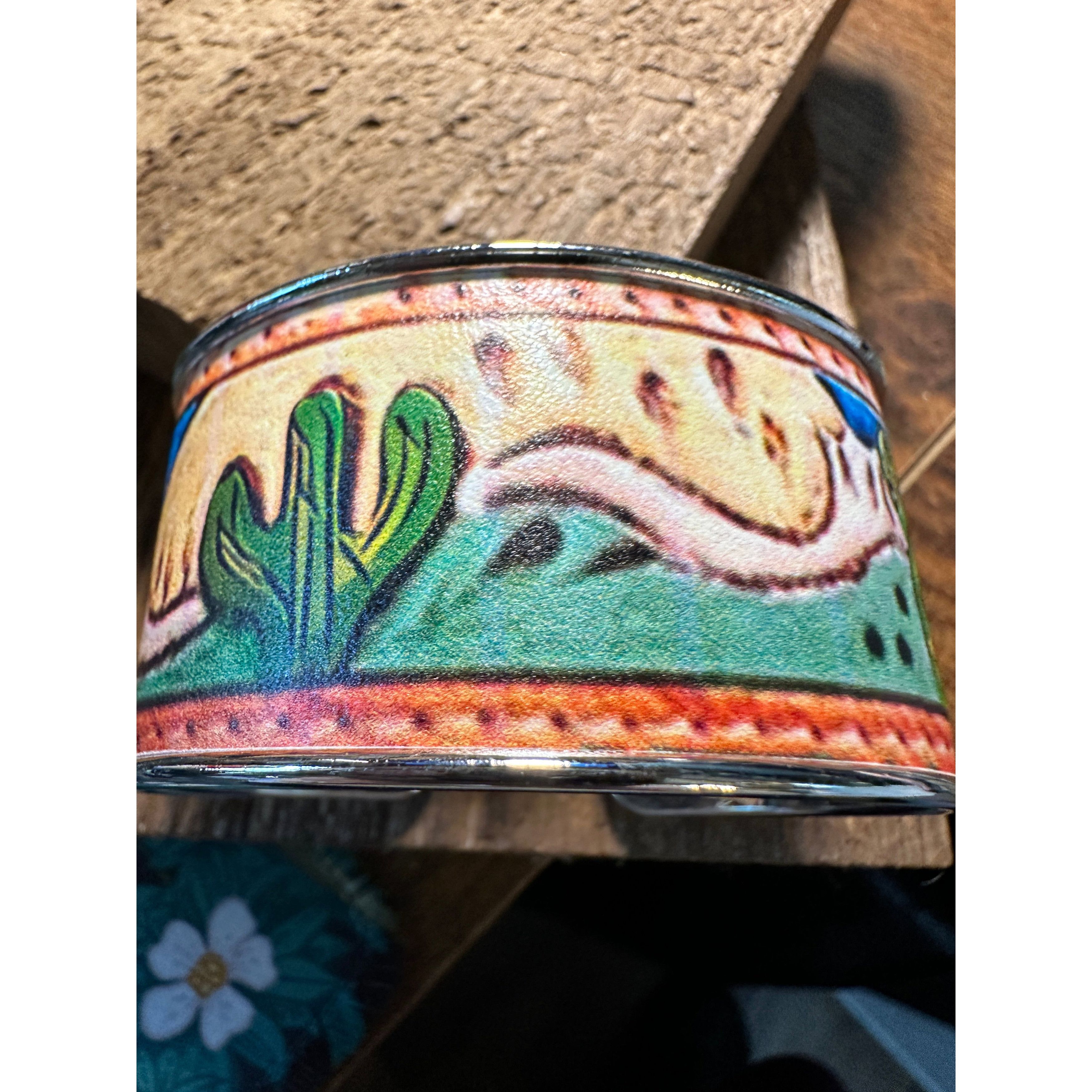 Other Boho SouthWestern Chic Cactus Scene Wide Cuff Bangle Bracele Size ONE SIZE - 8 Thumbnail