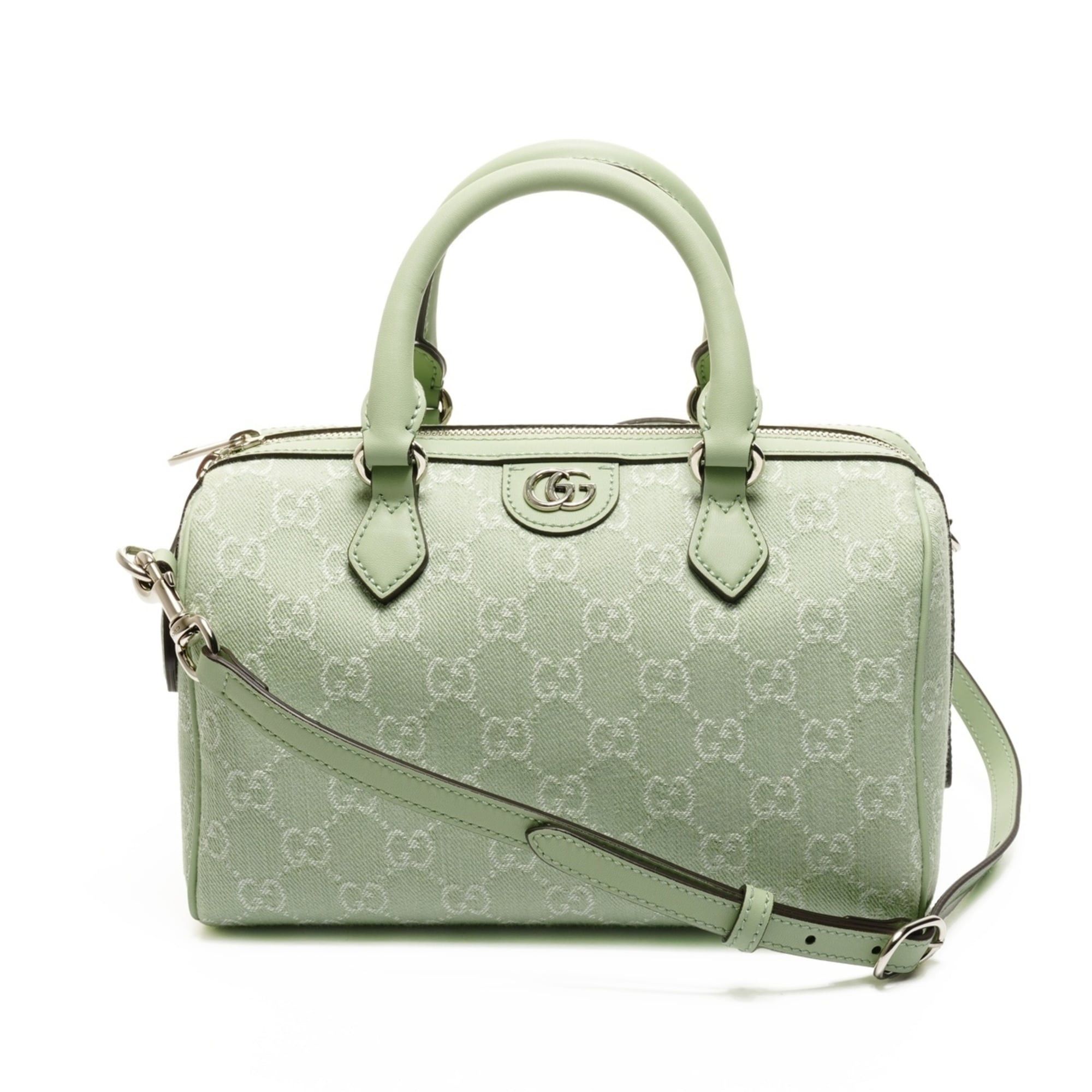 Gucci Gucci Ophidia Small GG Canvas 2-Way Boston Bag in Green Size ONE SIZE - 1 Thumbnail