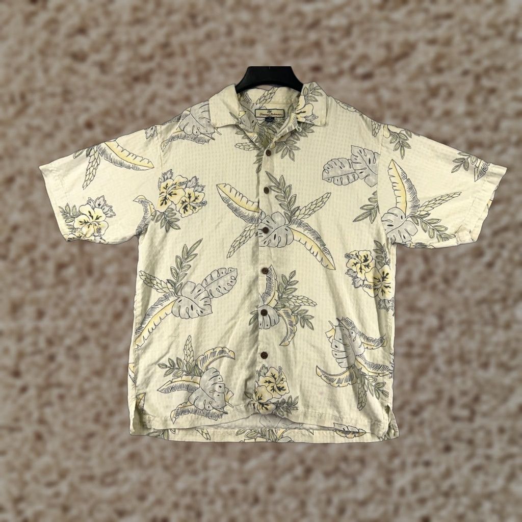 Tommy Bahama Tommy Bahama Shirt Men Medium Yellow Floral Hawaiian Button Up 100% Silk Pocket Size US M / EU 48-50 / 2 - 1 Thumbnail