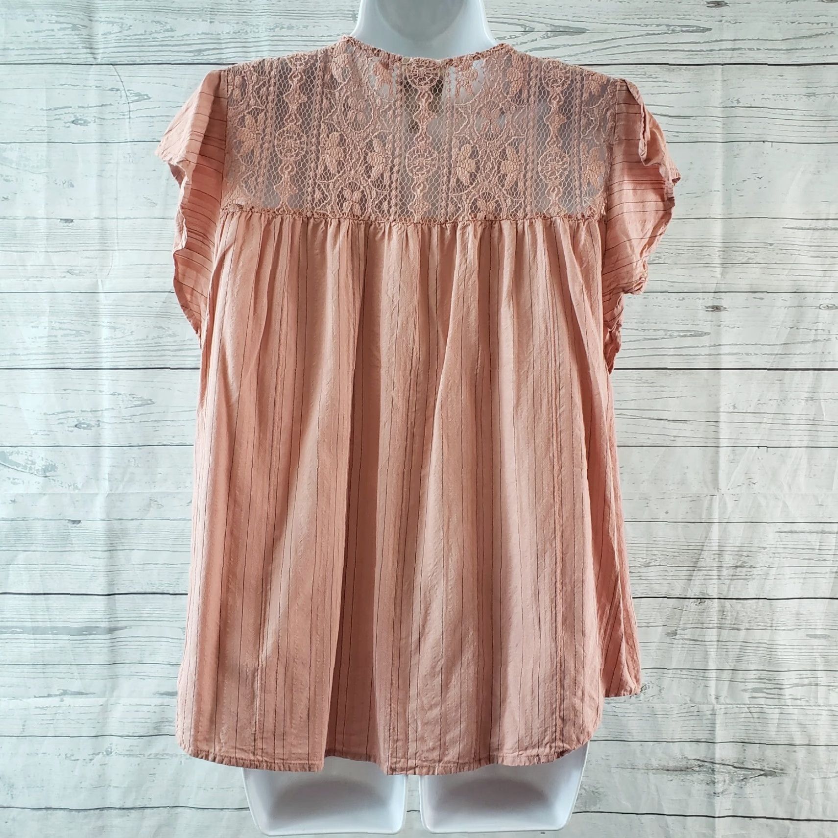 Vintage Knox Rose Womens Blouse XS Pink Purple Embroidered Striped Lace Panel Shirt Size XS / US 0-2 / IT 36-38 - 4 Thumbnail