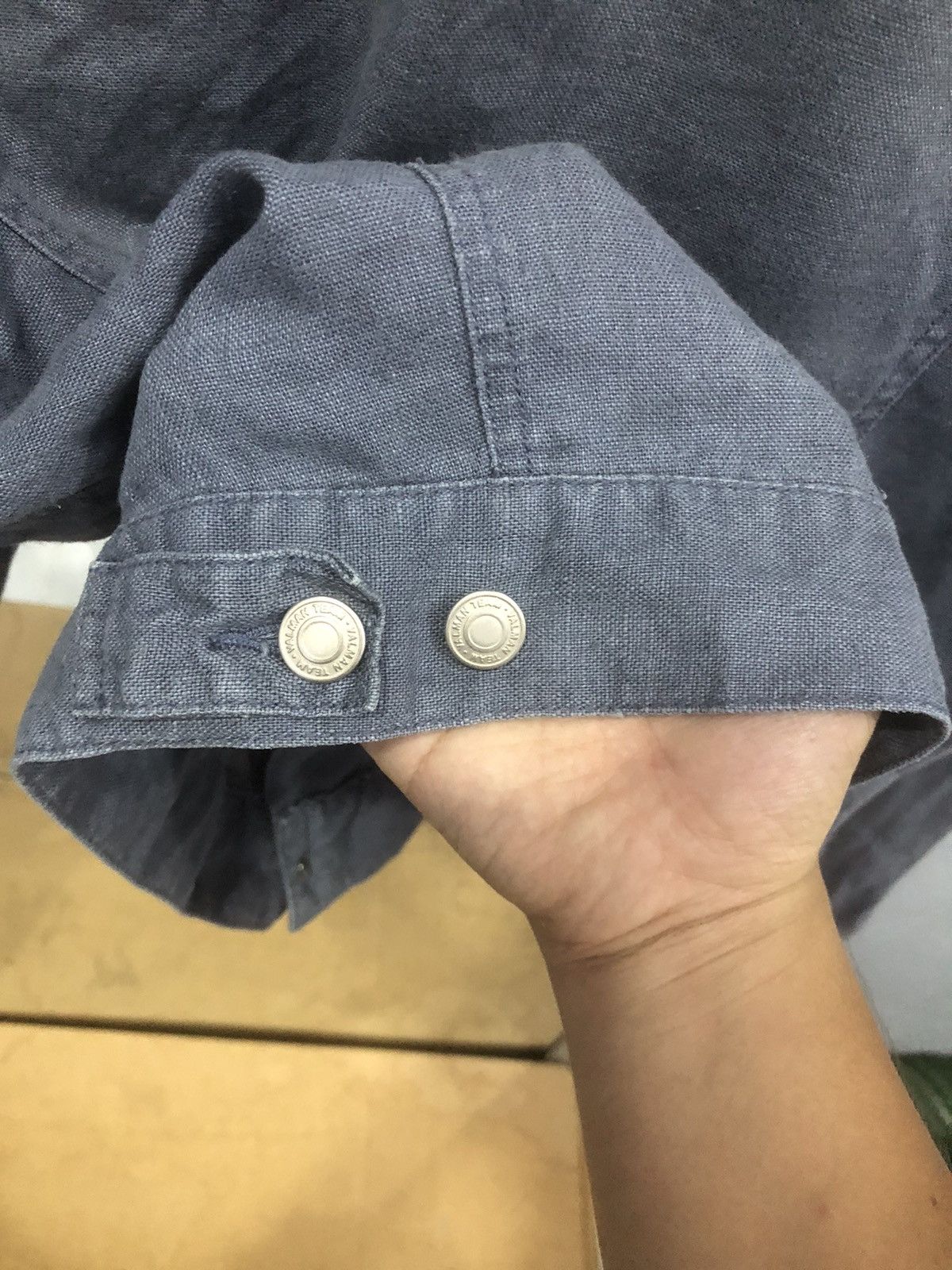 Japanese Brand Valman Japan 100% Linen Denim Style Trucker Jacket Size US XS / EU 42 / 0 - 14 Thumbnail