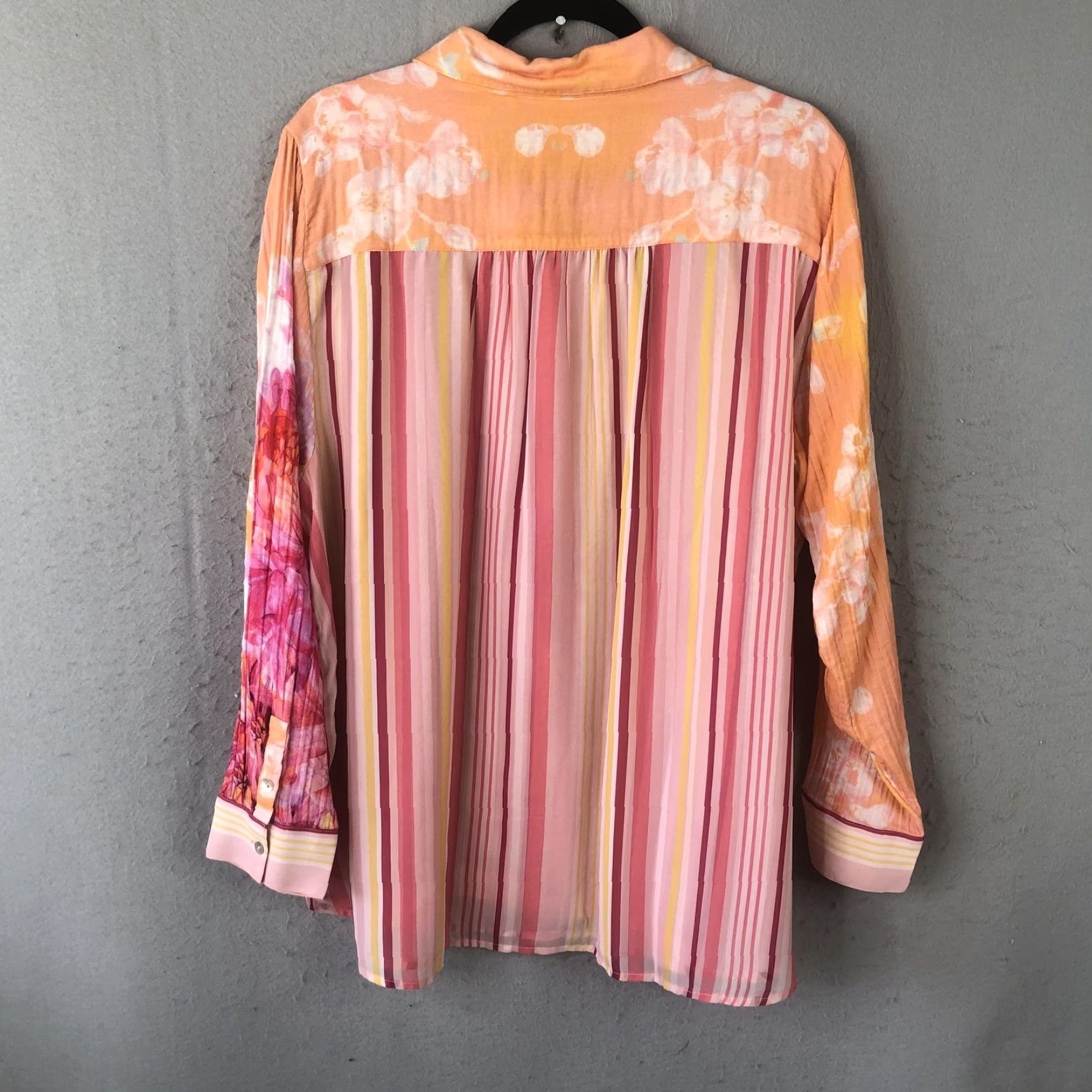 Soft Surroundings Soft Surroundings Shirt Womens 2X Multicolor Floral Button-Up Sheer Tunic Beach Bohemian Lightweight Lined Long Sleeve Collared - Mens/Girls? Size XXL / US 16-18 / IT 52-54 - 2 Thumbnail