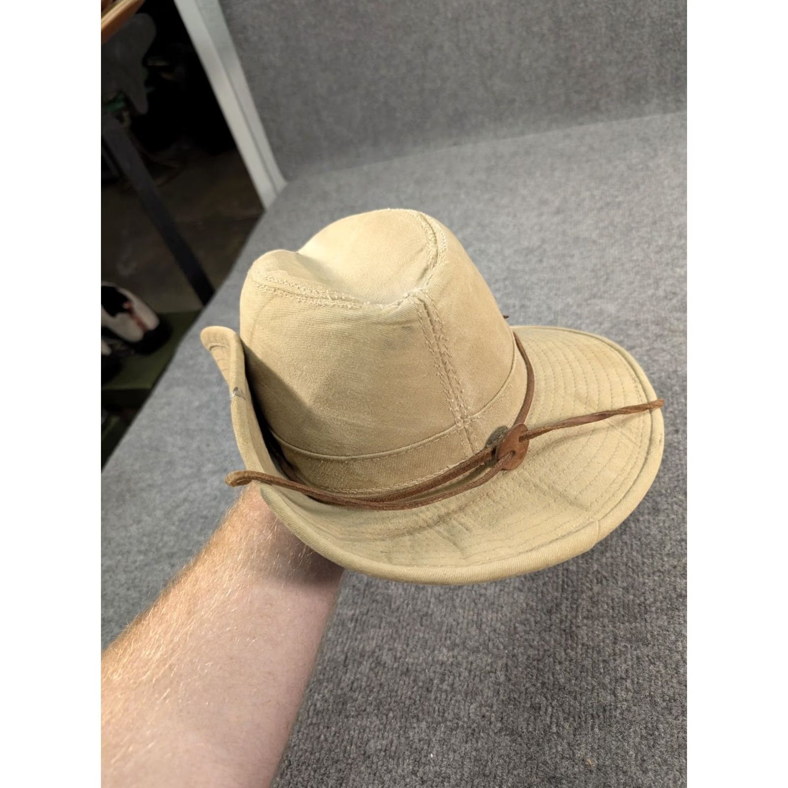Vintage Henschel Hat Outback Fedora Tan Canvas Medium USA Made Size ONE SIZE - 5 Thumbnail