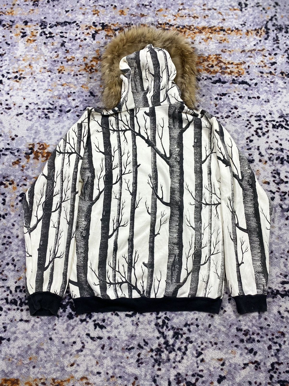 Japanese Brand VTG unknown fur hoodie all over print ifsixwasnine lgb style Size US M / EU 48-50 / 2 - 3 Thumbnail