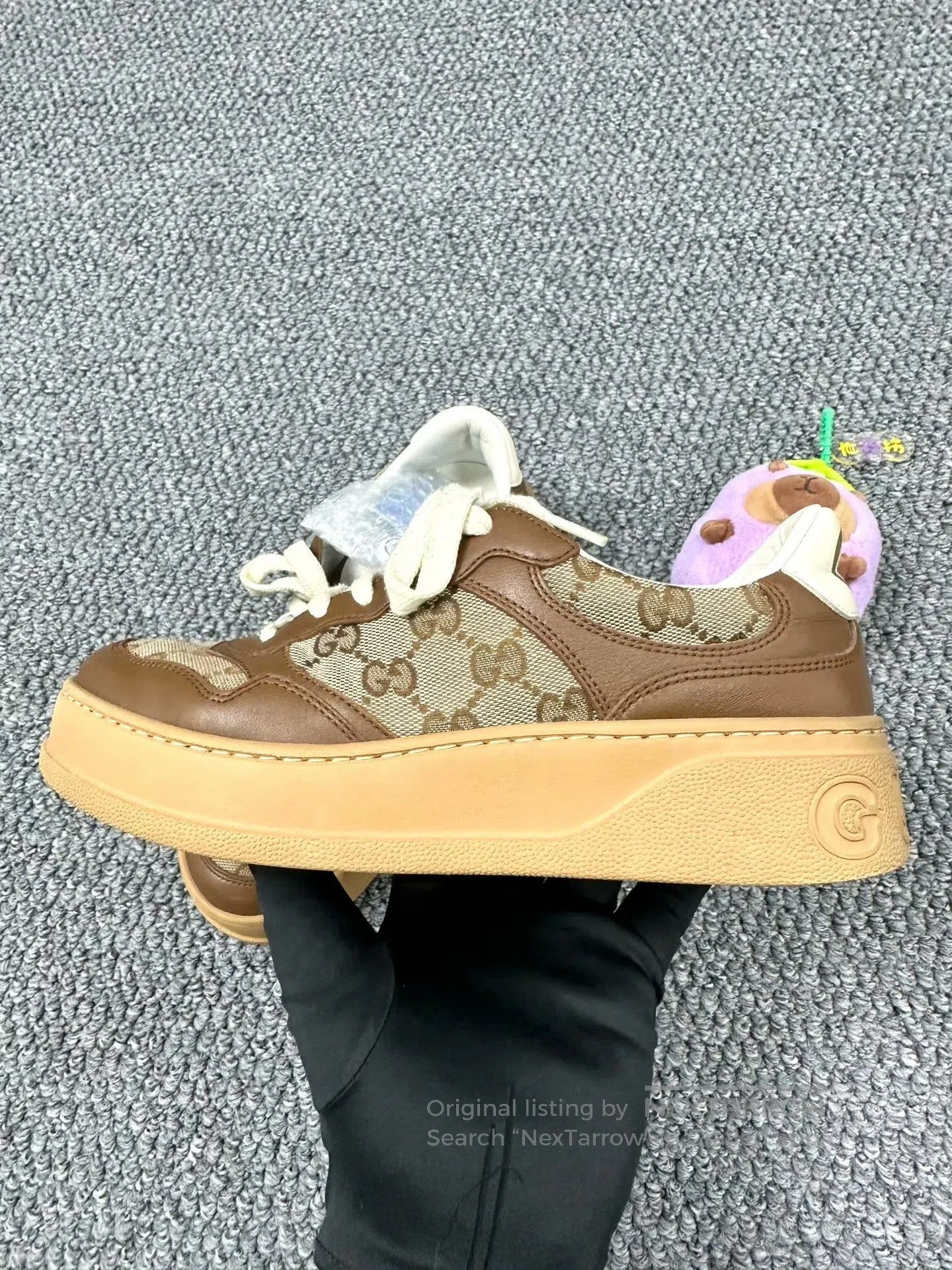 Gucci Guicci Brown Double G Monogrammed Biscuit Shoes| Size US 7 / IT 37 - 6 Thumbnail