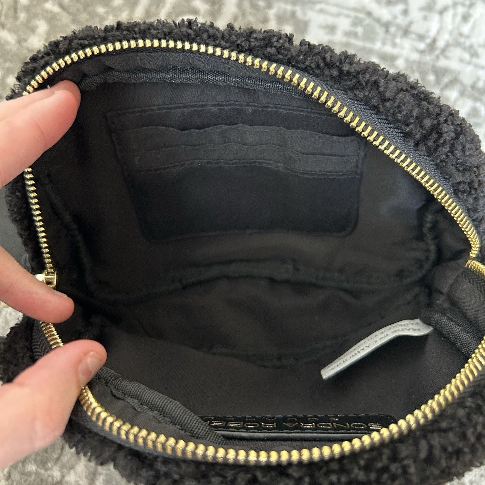 Other Sondra Robert’s Squared Black Sherpa With Gold Accents - New Size ONE SIZE - 10 Thumbnail