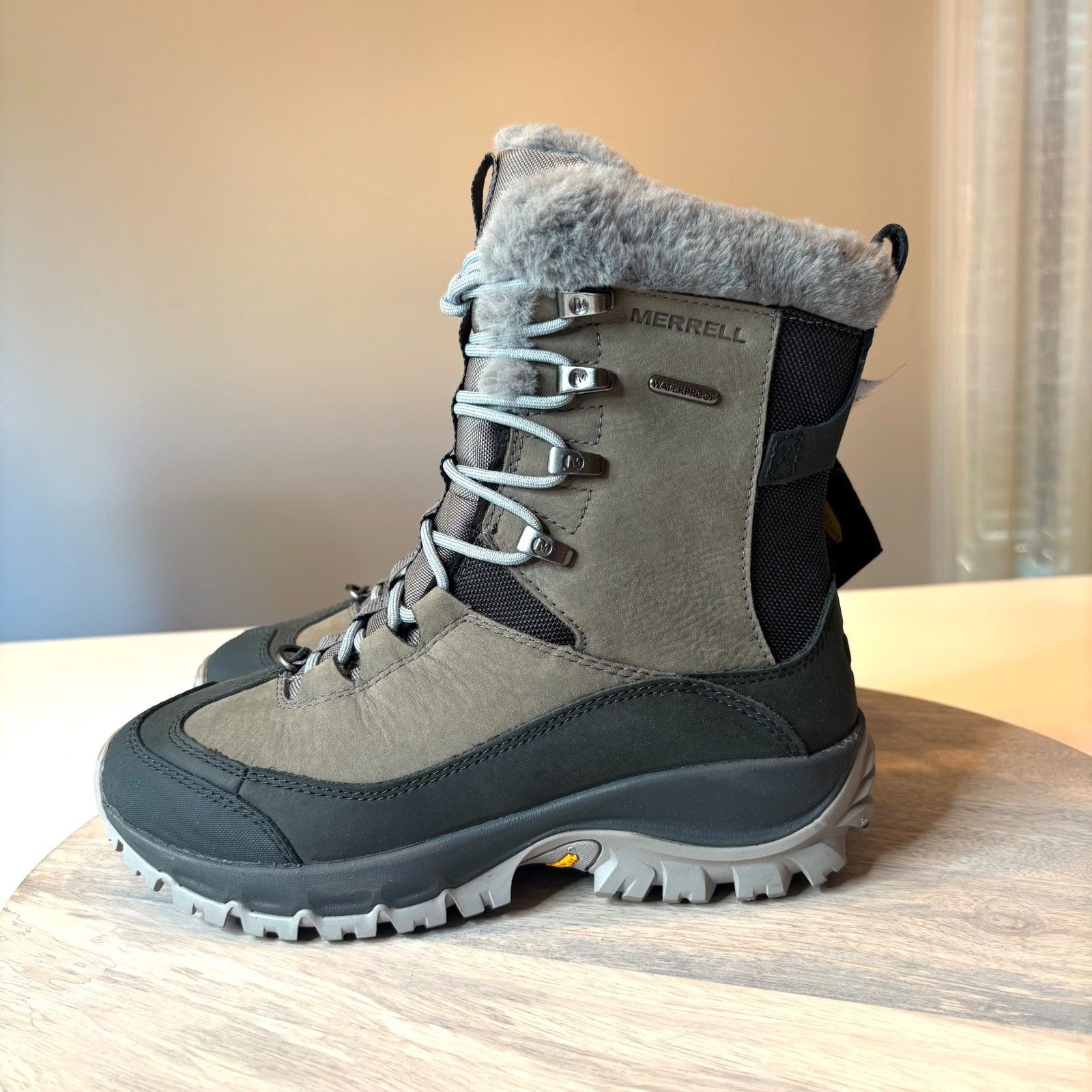 Merrell NEW Merrell Thermo Rhea Mid Gray Leather Snow Boots Size 6 Size US 6 / IT 36 - 4 Thumbnail