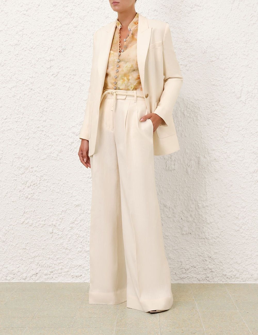 Zimmermann oc11z1025 Crush Single Breasted Jacket in Cream Size XS / US 0-2 / IT 36-38 - 7 Thumbnail