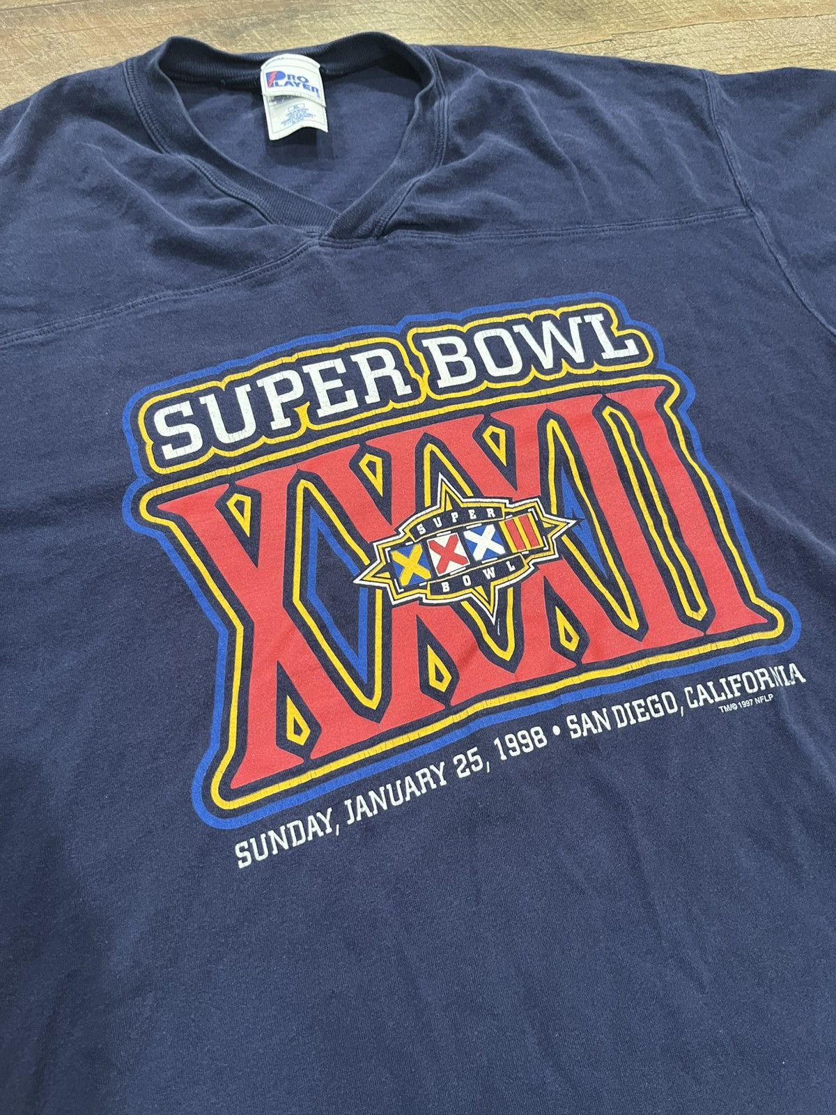 Pro Player Vintage 90s Denver Broncos 1997 Super Bowl Tee Navy Blue XL Size US XL / EU 56 / 4 - 3 Thumbnail