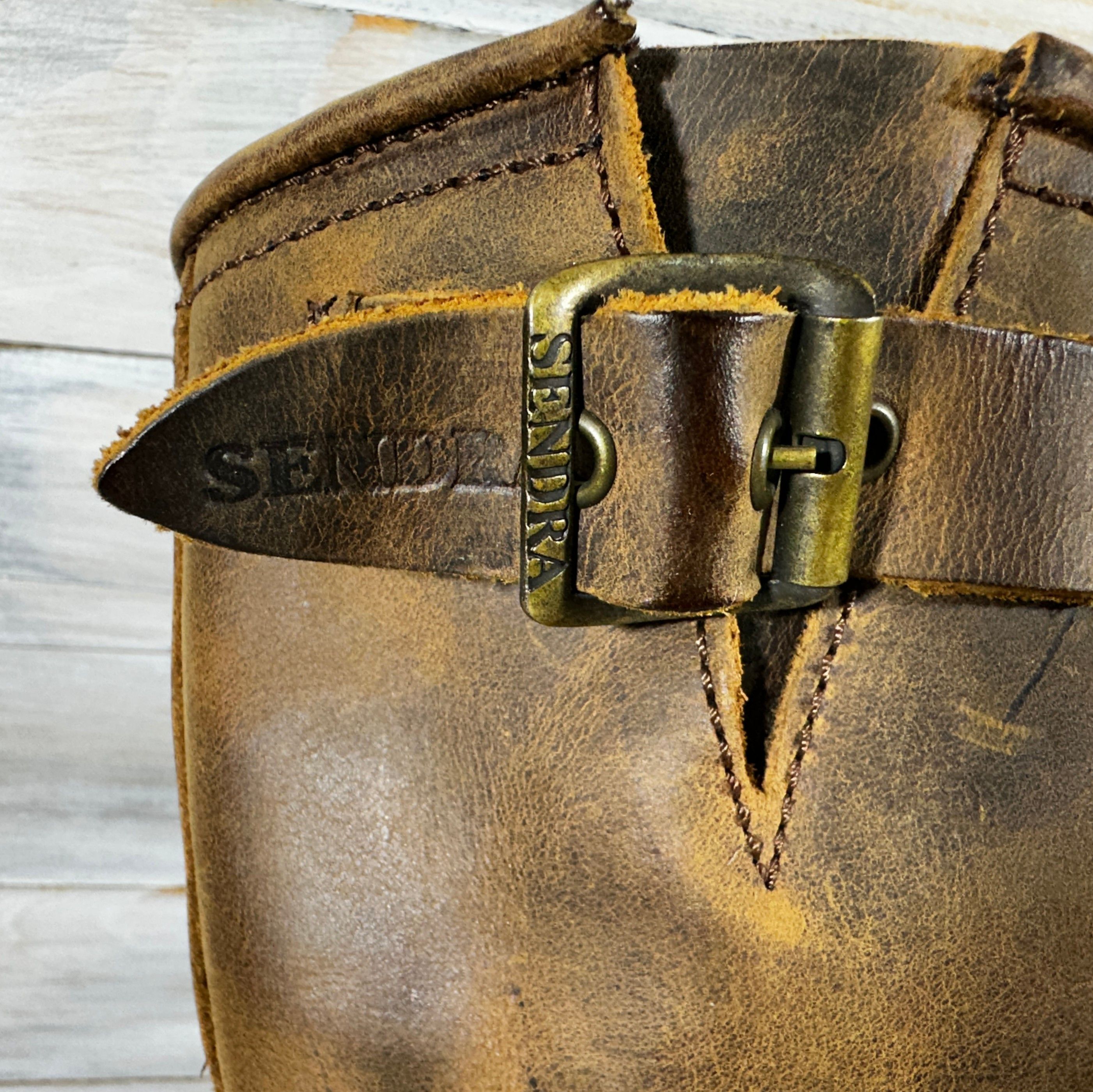 Leather × Sendra Sendra Boat Cowboy Leather Boots Western Biker Motorcycle Size US 8.5 / IT 38.5 - 3 Thumbnail