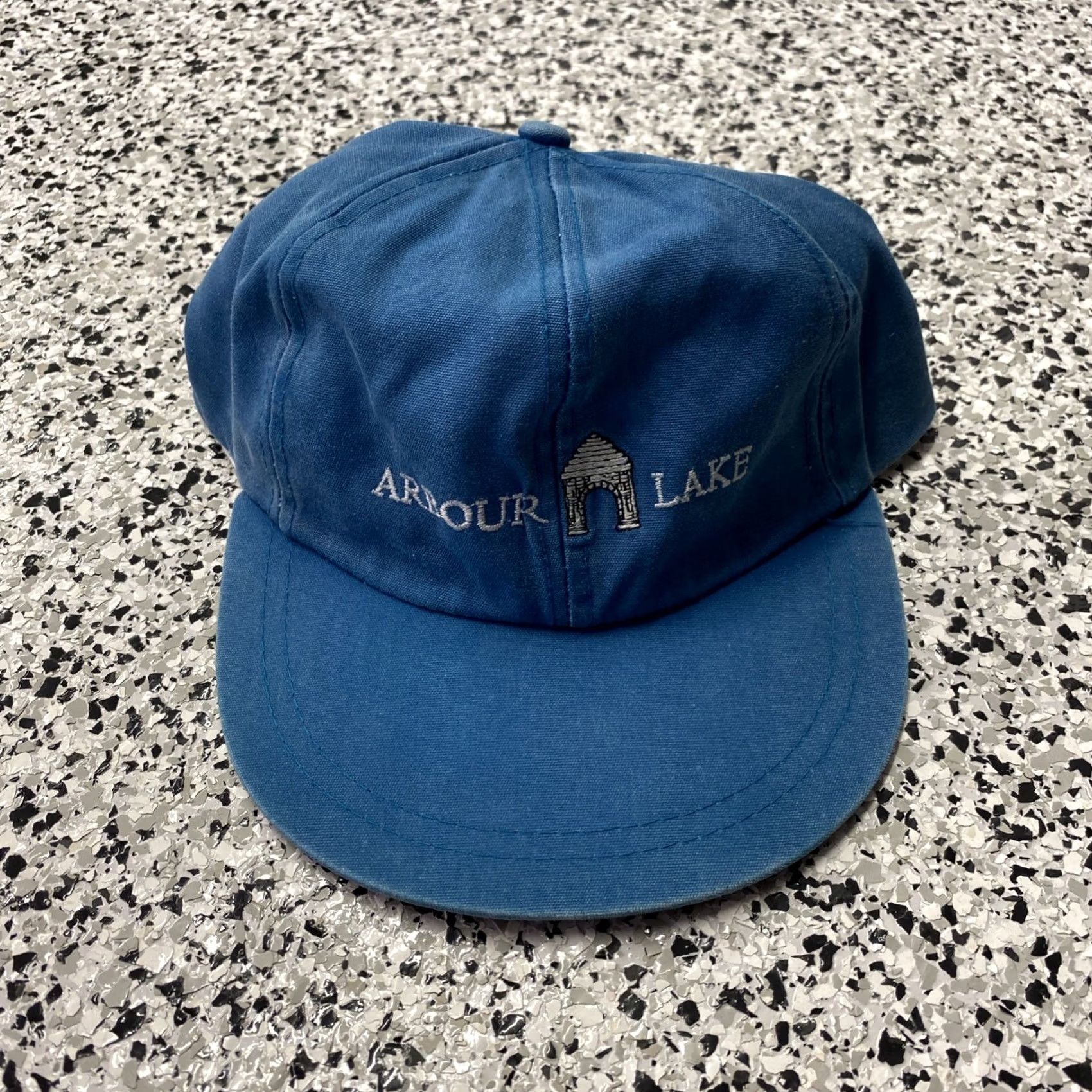 Barbour VINTAGE Arbour Lake Embroidered Snapback Hat Cap Blue Snapback Unisex Adults One Size 80s 90s Adjustable Trucker Cap Size ONE SIZE - 2 Thumbnail