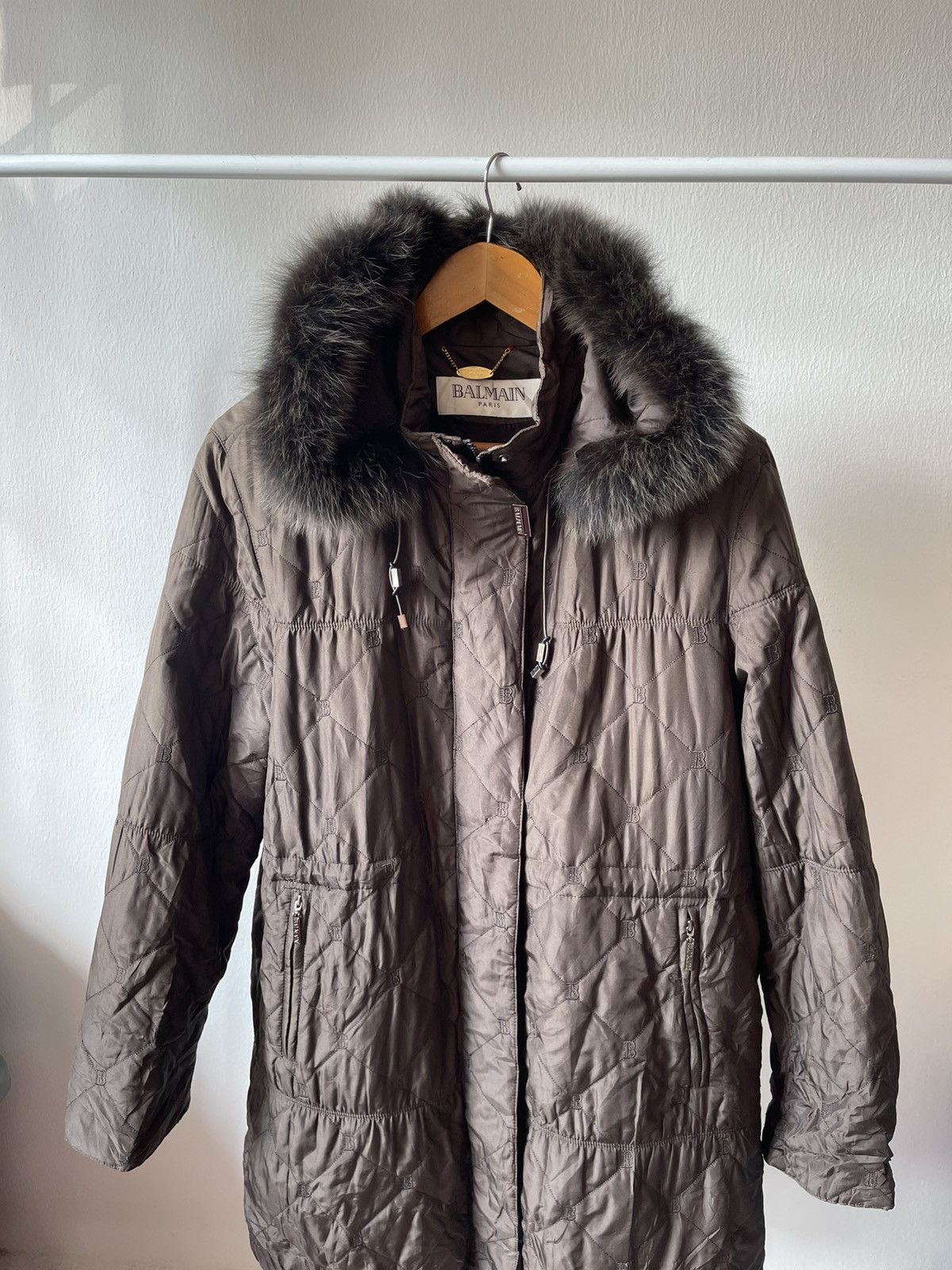 Vintage Balmain Fur Hoodie Jacket