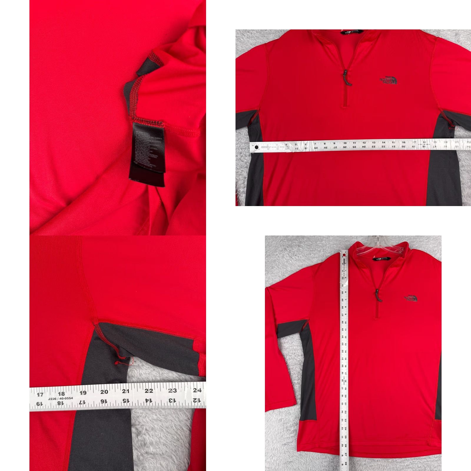 The North Face The North Face Sweater Mens Large Red 1/4 Zip Polyester Softshell Reading "Read" Size US L / EU 52-54 / 3 - 8 Thumbnail