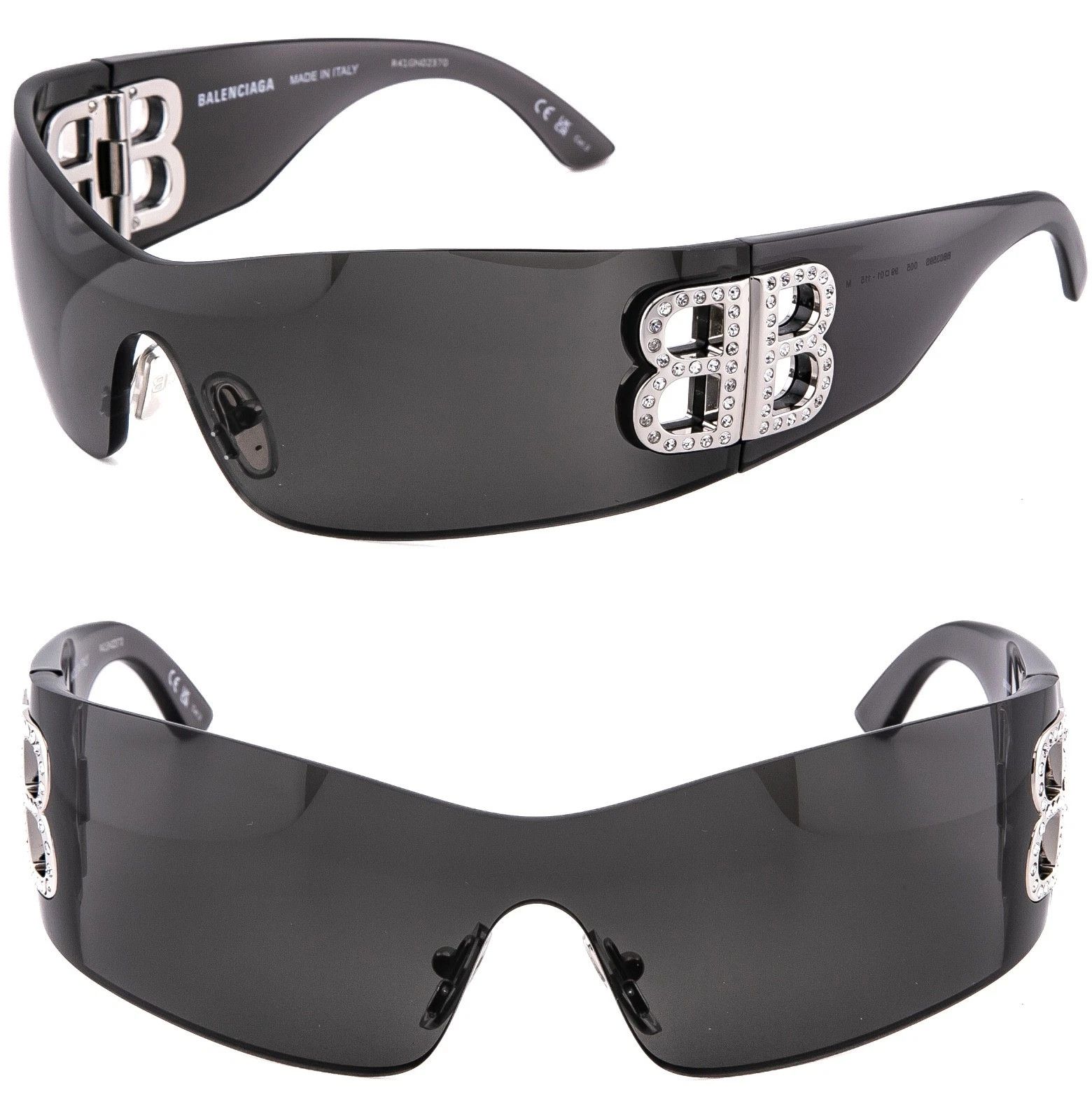 Balenciaga BALENCIAGA BB0359S 0359 BOSSY MASK Wrap Black Sunglasses 005 Size ONE SIZE - 1 Thumbnail