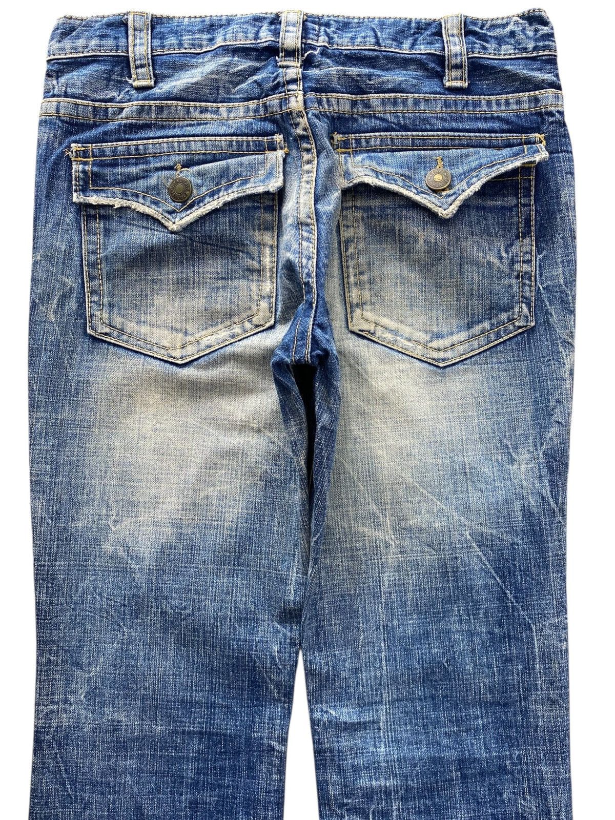 Japanese Brand Japanese Brand Faded Blue Wash Ripped Style Boot Cut Jeans Size US 30 / EU 46 - 4 Thumbnail
