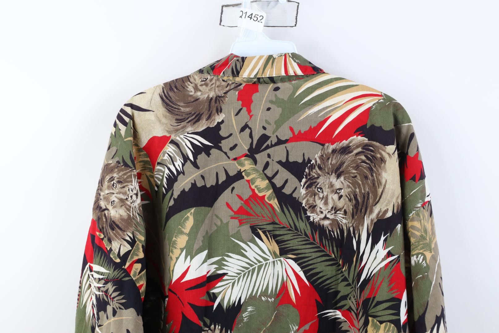 Vintage Vintage 90s Streetwear Lion Luau Camp Collar Button Shirt Size S / US 4 / IT 40 - 12 Thumbnail