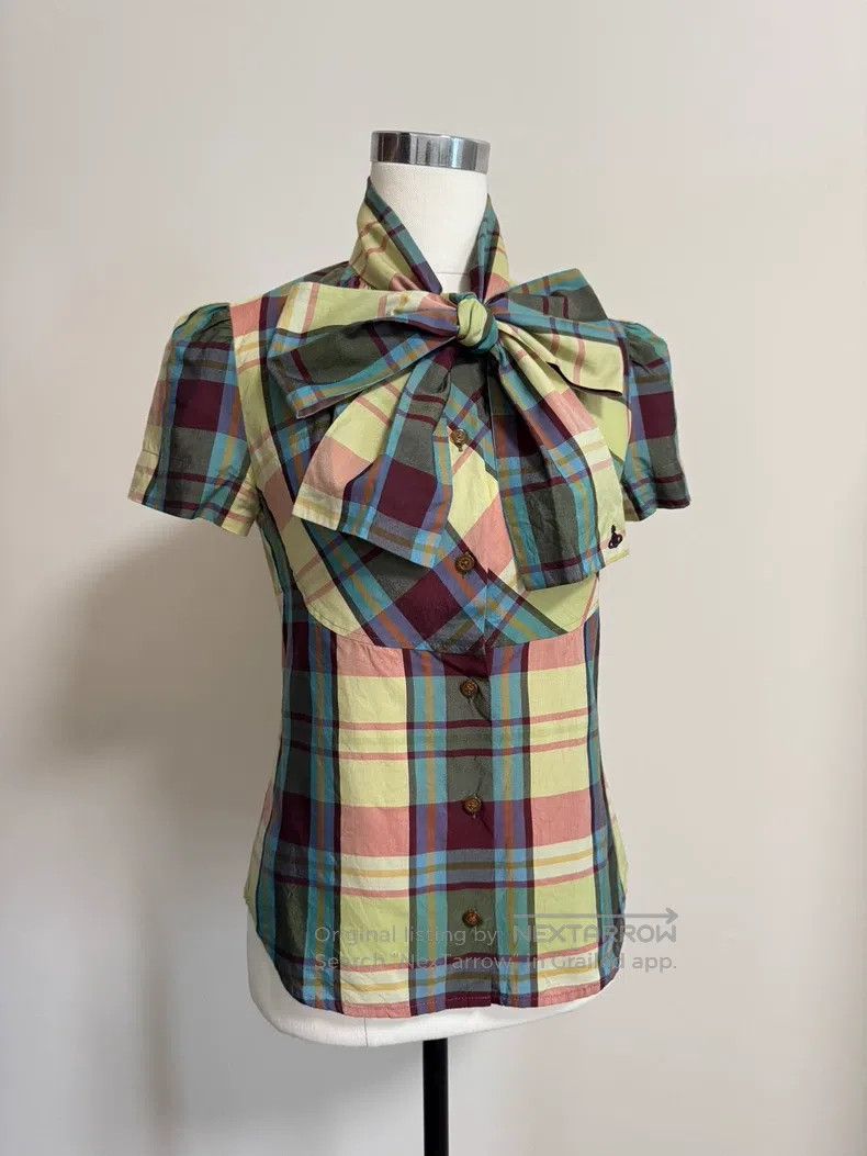 Vivienne Westwood Vivienne Westwood Bow Blouse, Bow Check Short Sleeve Size M / US 6-8 / IT 42-44 - 6 Thumbnail