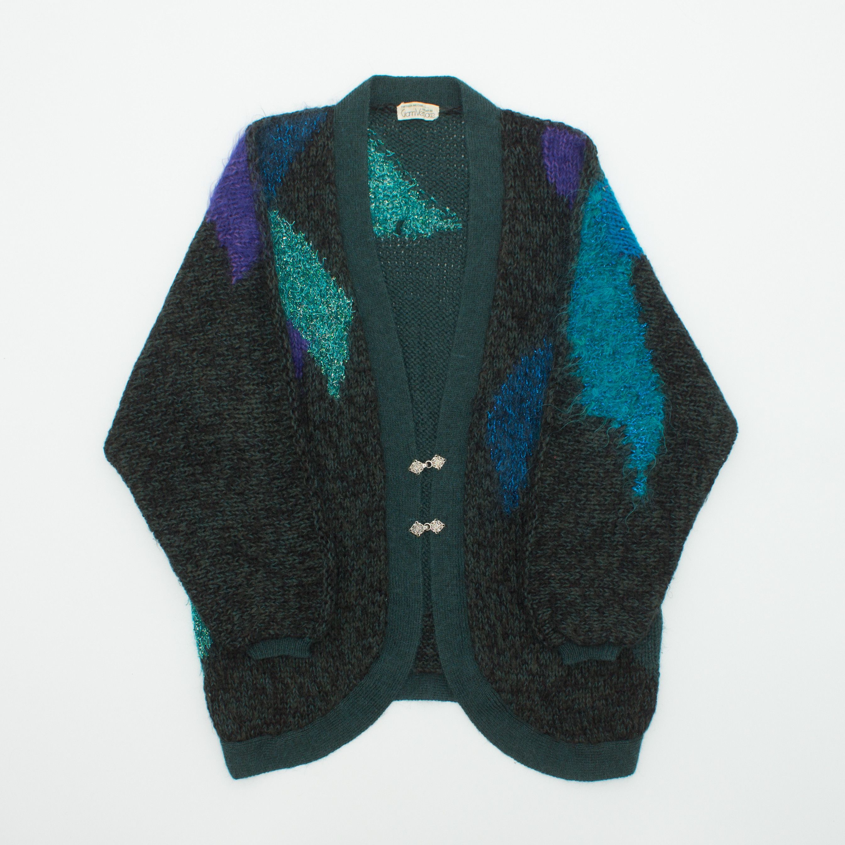 Versace Vintage Handmade Mohair Cardigan Gianni Versace Yarn Tag 80s Size ONE SIZE - 8 Thumbnail