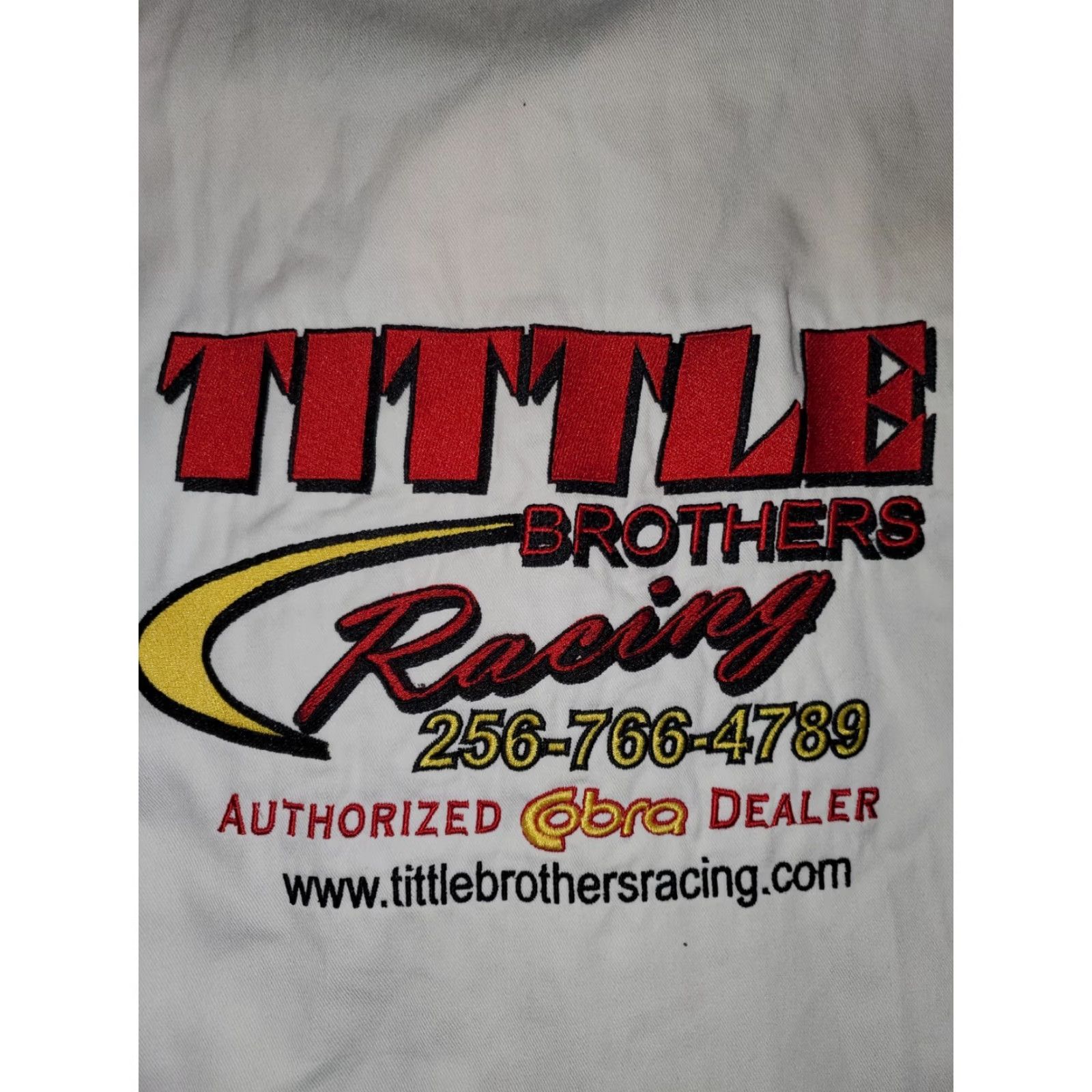 Speedo VINTAGE Speed Zone Race Gear Pit Crew Shirt "Tittle Brother Racing" Cobra Jet! Size US XL / EU 56 / 4 - 7 Thumbnail
