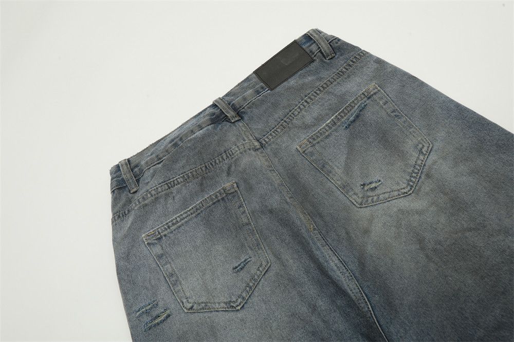 Japanese Brand × Jean Men's washed distressed heavy ripped fake two-piece jeans Size US 32 / EU 48 - 5 Thumbnail