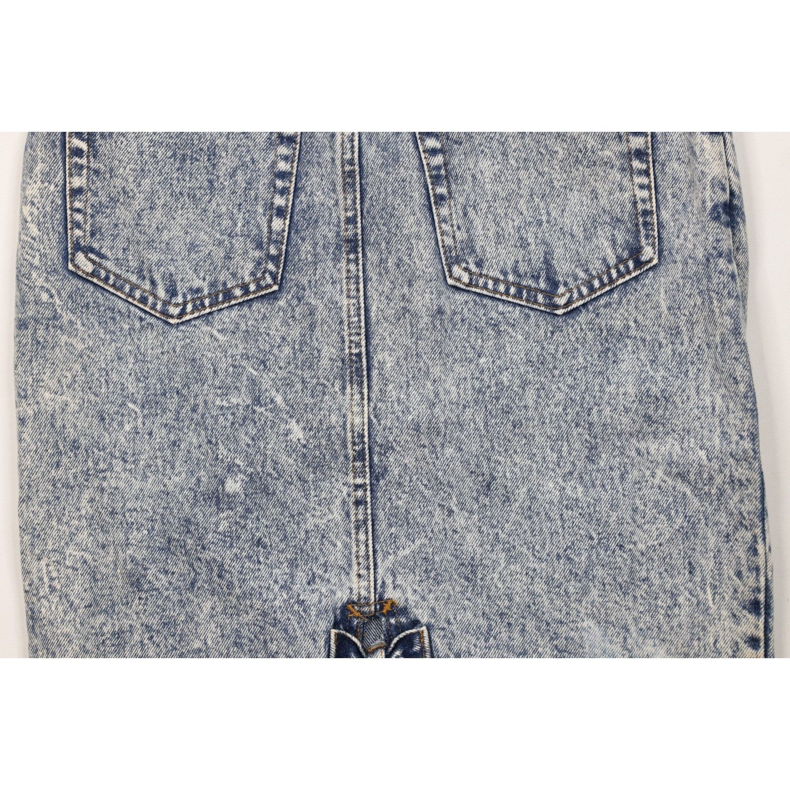 Vintage Vintage 90s Streetwear Distressed Acid Wash Denim Jean Skirt Size 28" / US 6 / IT 42 - 10 Thumbnail