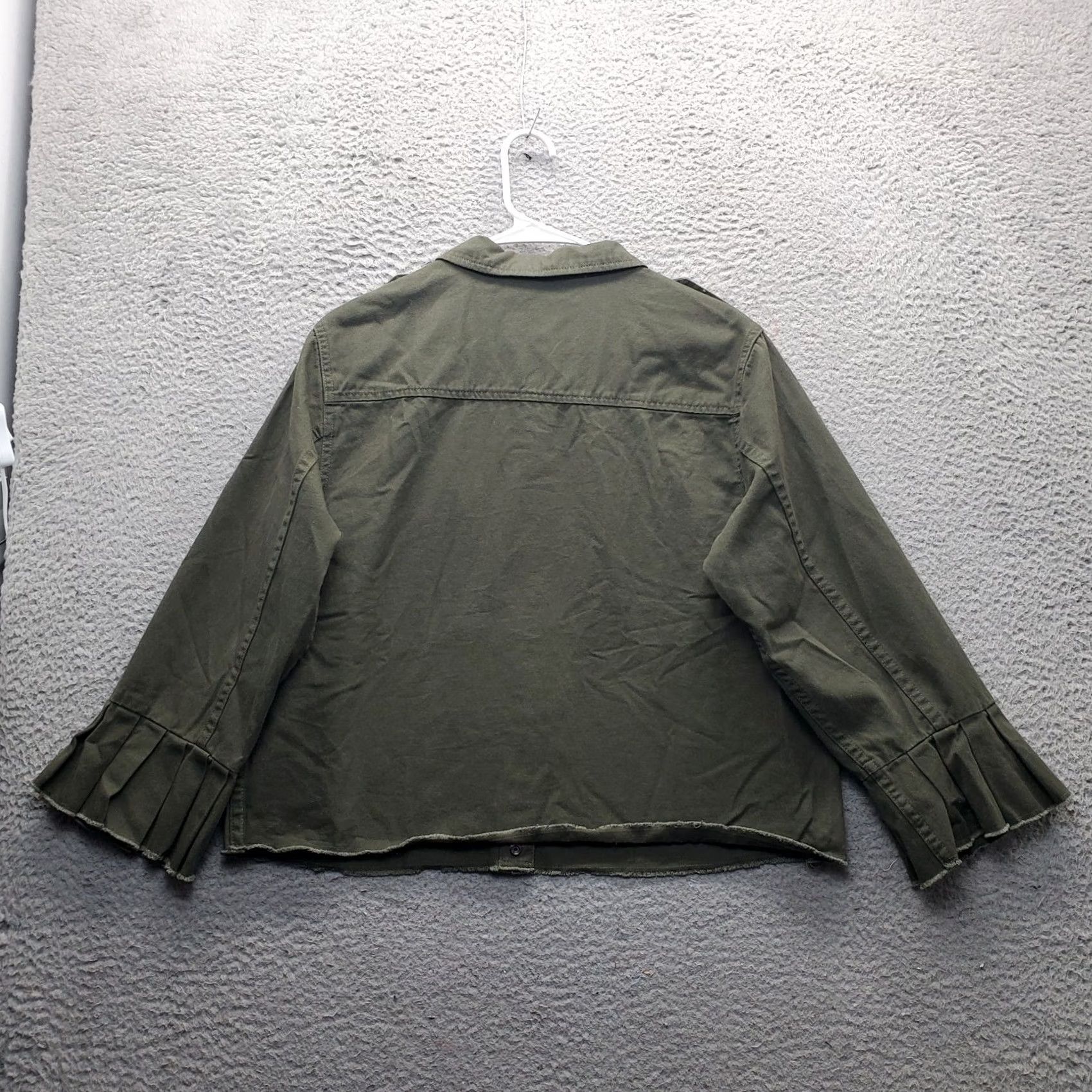 Vintage Who What Wear Jacket Womens L Green Cotton Collared Snap Front Shacket Casual Size L / US 10 / IT 46 - 2 Thumbnail
