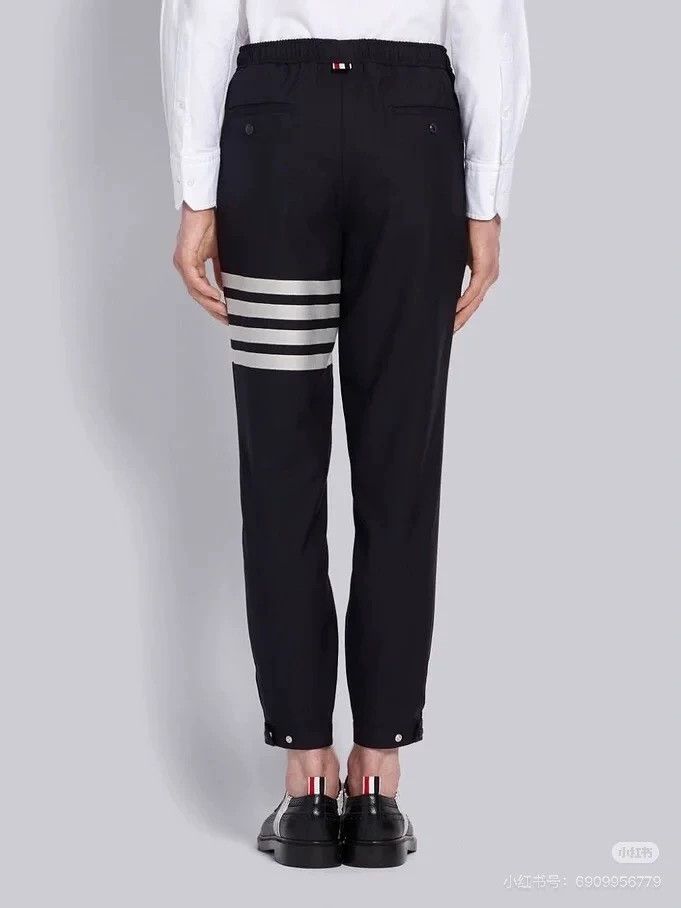 Thom Browne Thom Browne size4 Wool four stripe button trousers Size US 28 / EU 44 - 1 Thumbnail