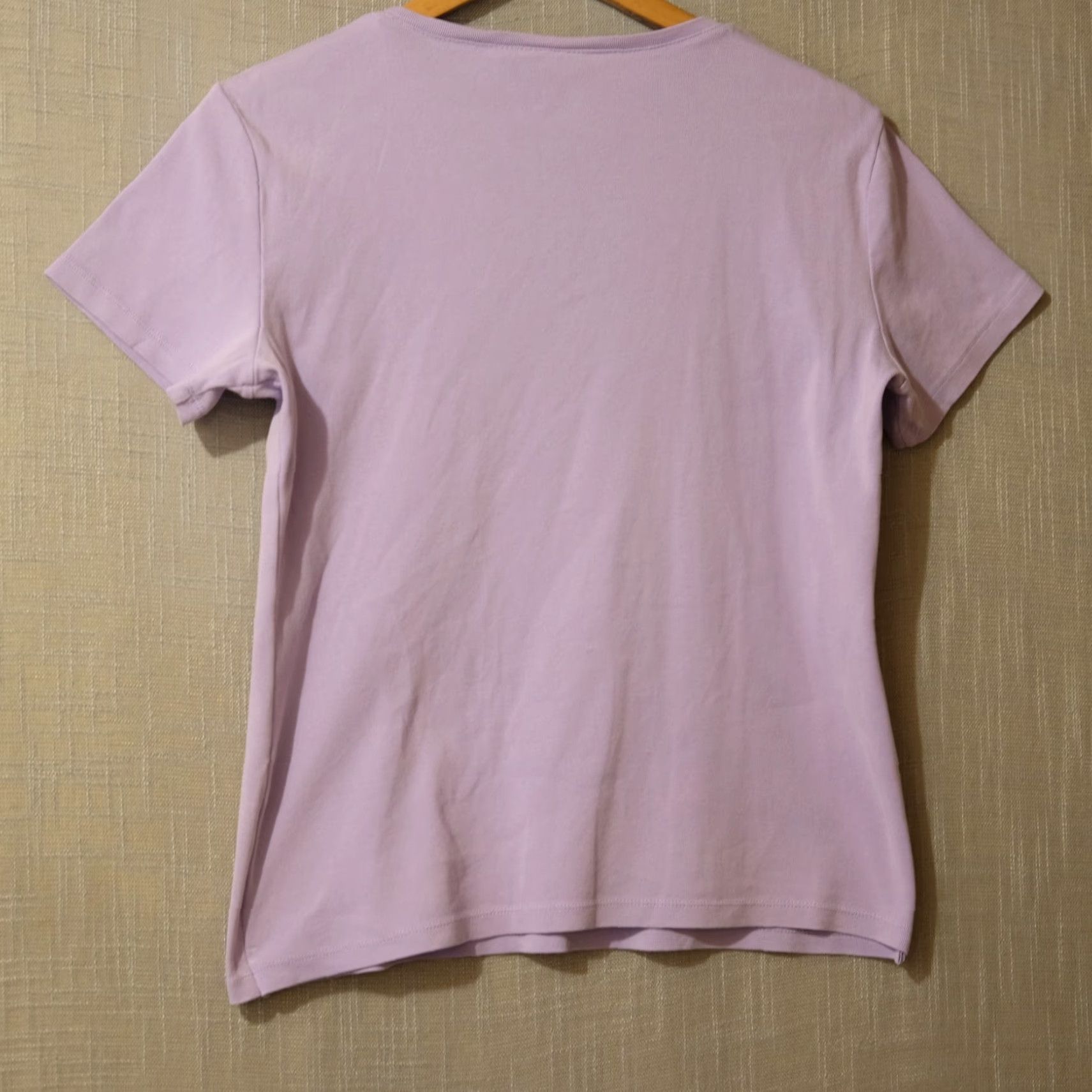Vintage Karen Scott Shirt Womens M Lilac Short Sleeve Knit Tee 100% Cotton #A6-20 Size 32" / US 10 / IT 46 - 5 Thumbnail