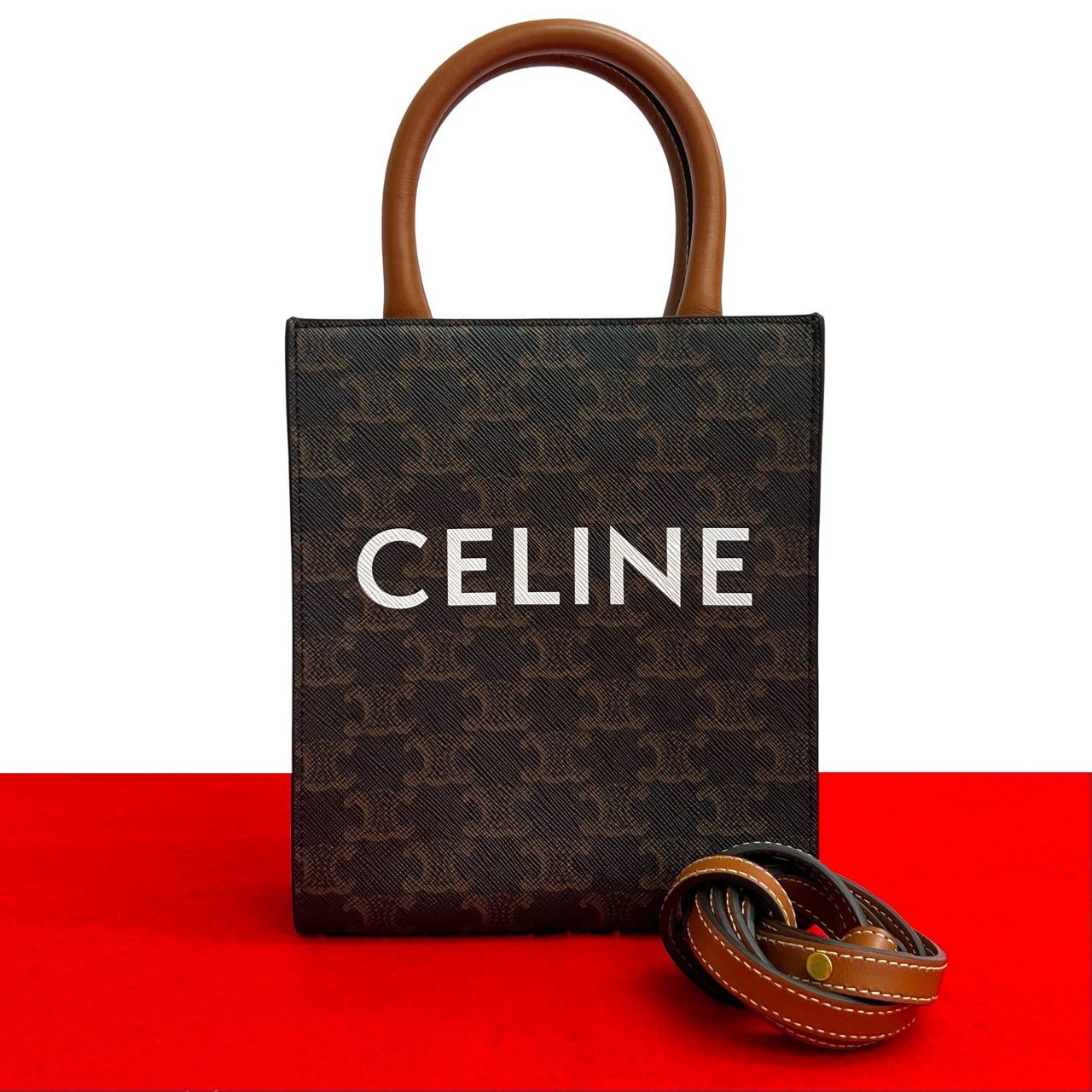 Celine Celine Celine Vertical Cabas Mini Leather 2way Bag Leather Shoulder Bag DUTY FREE for USA Size ONE SIZE - 1 Thumbnail