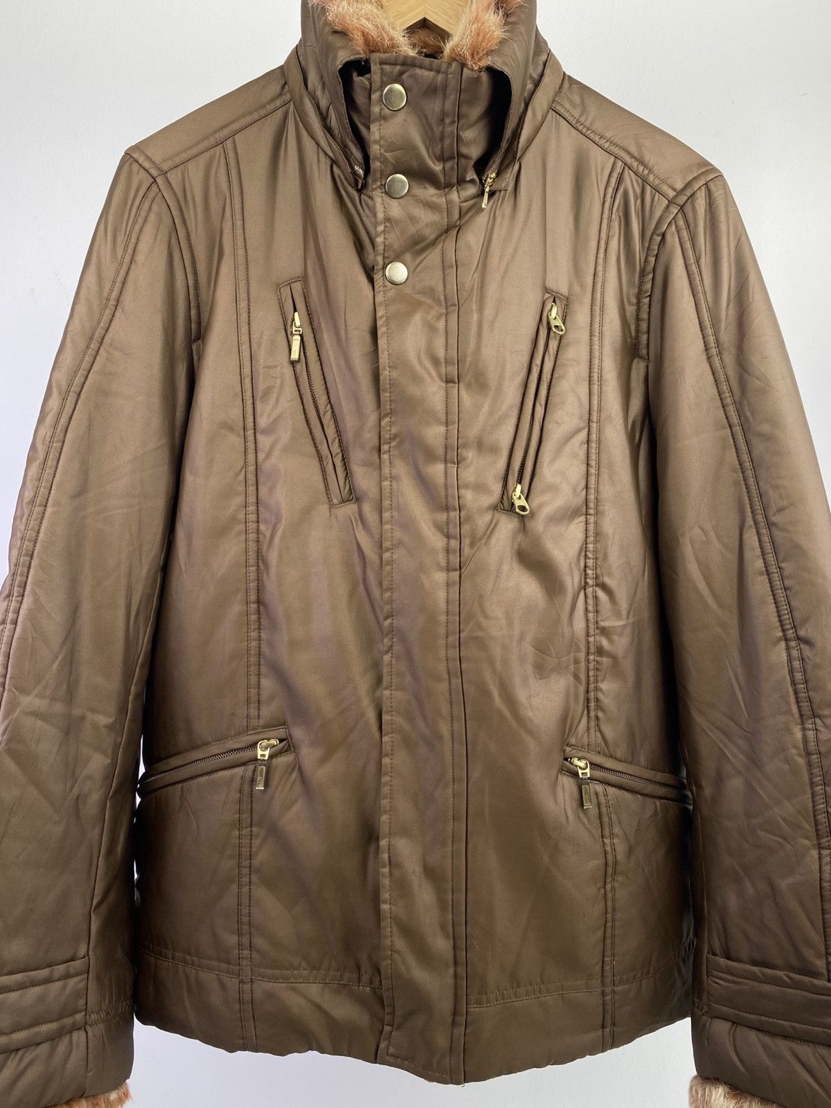 Japanese Brand 2000’s semanticdesign Fur Trimmed Collar Nylon Jacket Size US L / EU 52-54 / 3 - 2 Thumbnail