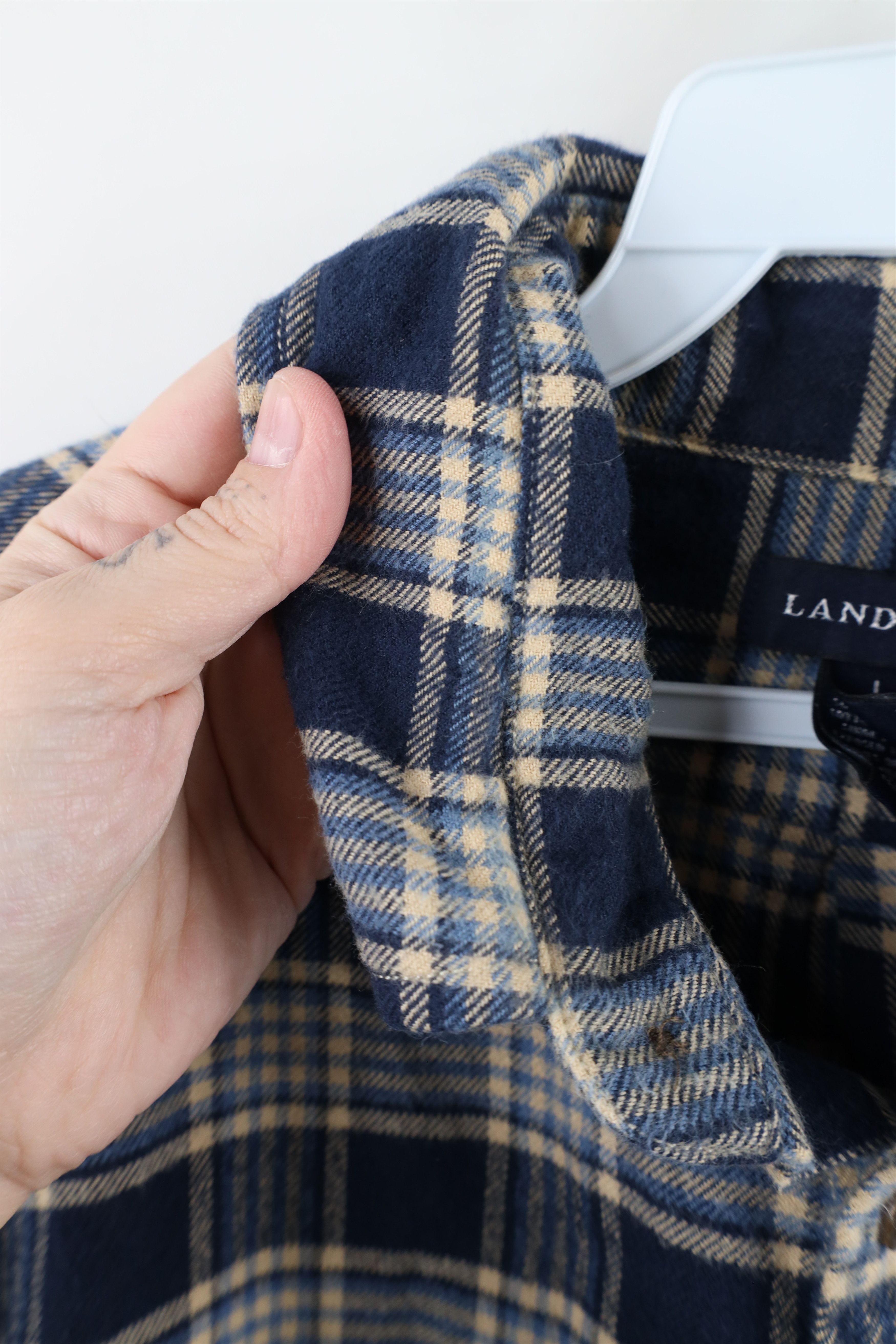 Lands' End × Vintage Vintage Lands End Fit Flannel Collared Button Down Shirt Size US L / EU 52-54 / 3 - 11 Thumbnail