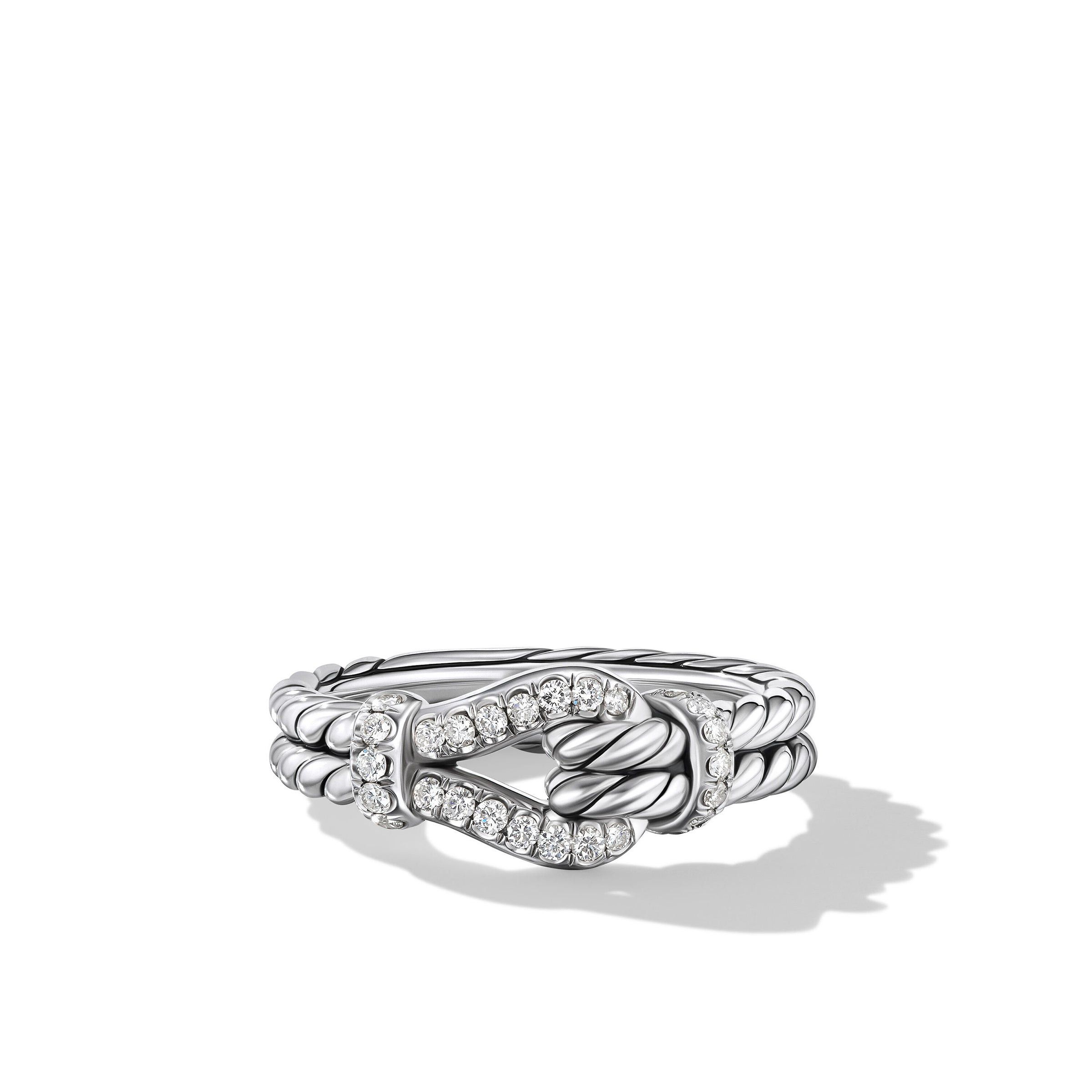 David Yurman o1w1db10325 Loop Ring in Sterling Silver with Diamonds Size ONE SIZE - 1 Thumbnail