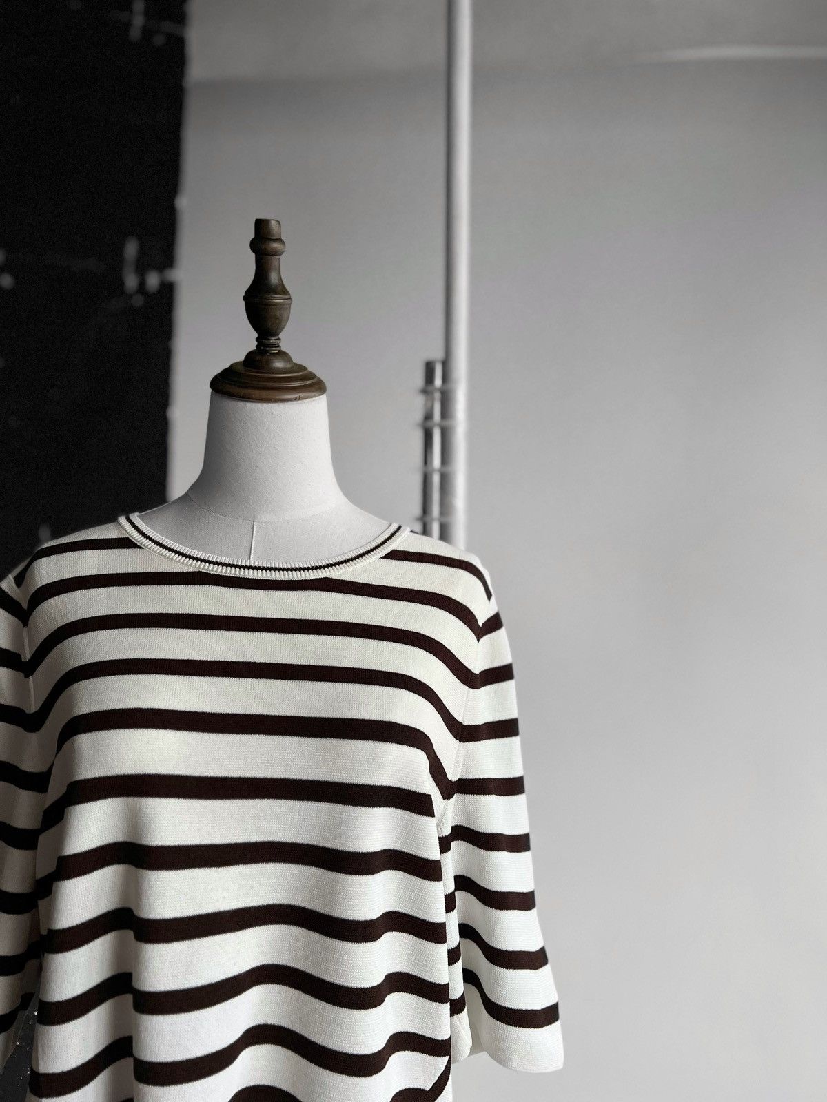 Designer Oui Womens Striped Premium 3/4 Sleeve Jumper Sweater Size M / US 6-8 / IT 42-44 - 2 Thumbnail
