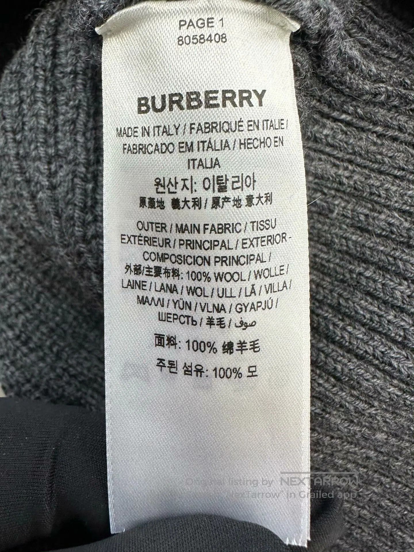 Burberry Burberry Dark Gray TB Logo Cardigan XS. Size XS / US 0-2 / IT 36-38 - 4 Thumbnail