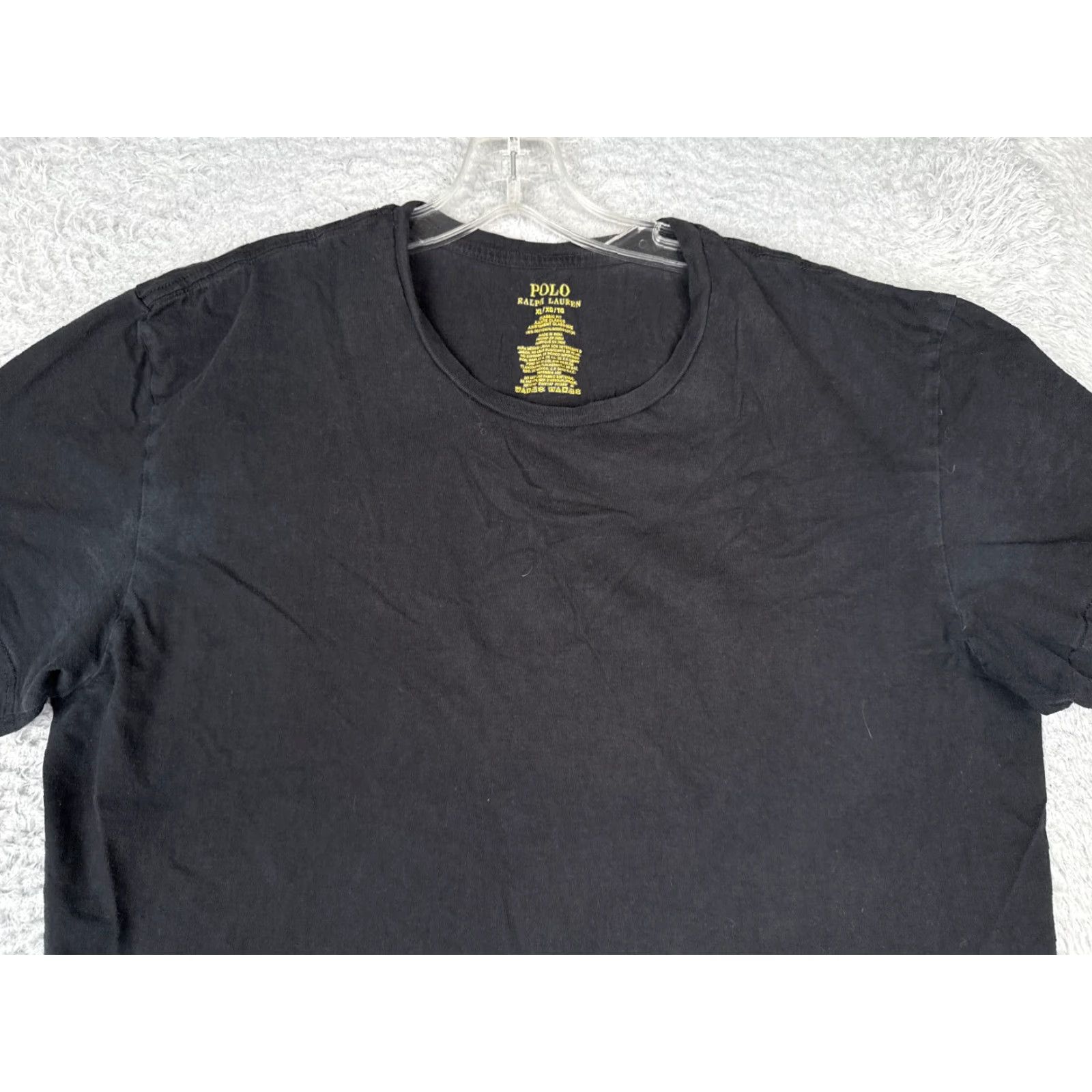 Ralph Lauren VINTAGE Ralph Lauren Polo Shirt Adult XL Black Cotton Jersey Classic Fit Crew Neck T-Shirt Logo Embroidered Men’s Size US XL / EU 56 / 4 - 4 Thumbnail