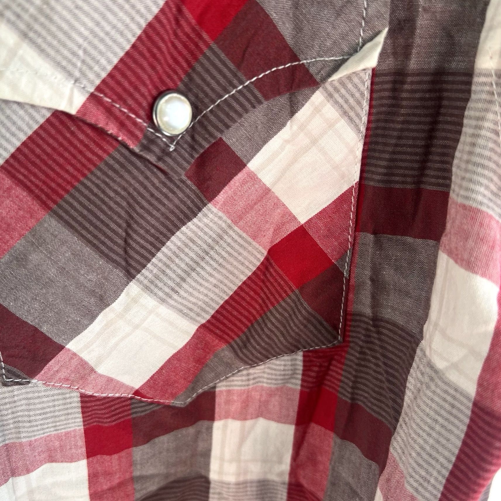 Vintage Tin Haul Shirt Embroidered Pearl Snap Plaid Shirt Mens XL Red Short Sleeve Classic Western Cowboy Cotton Button-Up Mens XL Red Pearl Snap Plaid Shirt Size US XL / EU 56 / 4 - 3 Thumbnail