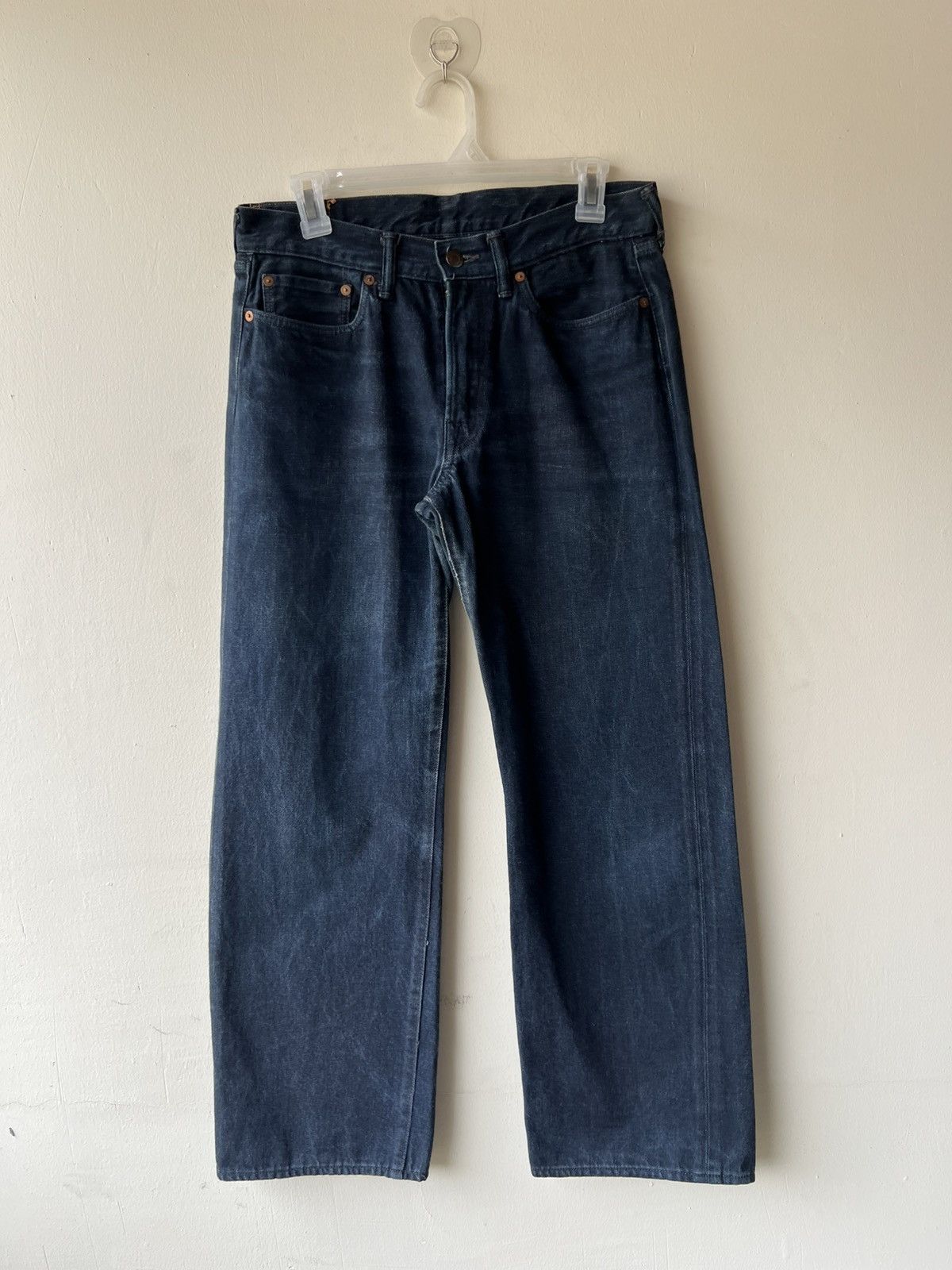 45rpm 45rpm Fade Indigo Hidden Rivets Denim Loose Jeans Size US 29 - 3 Thumbnail