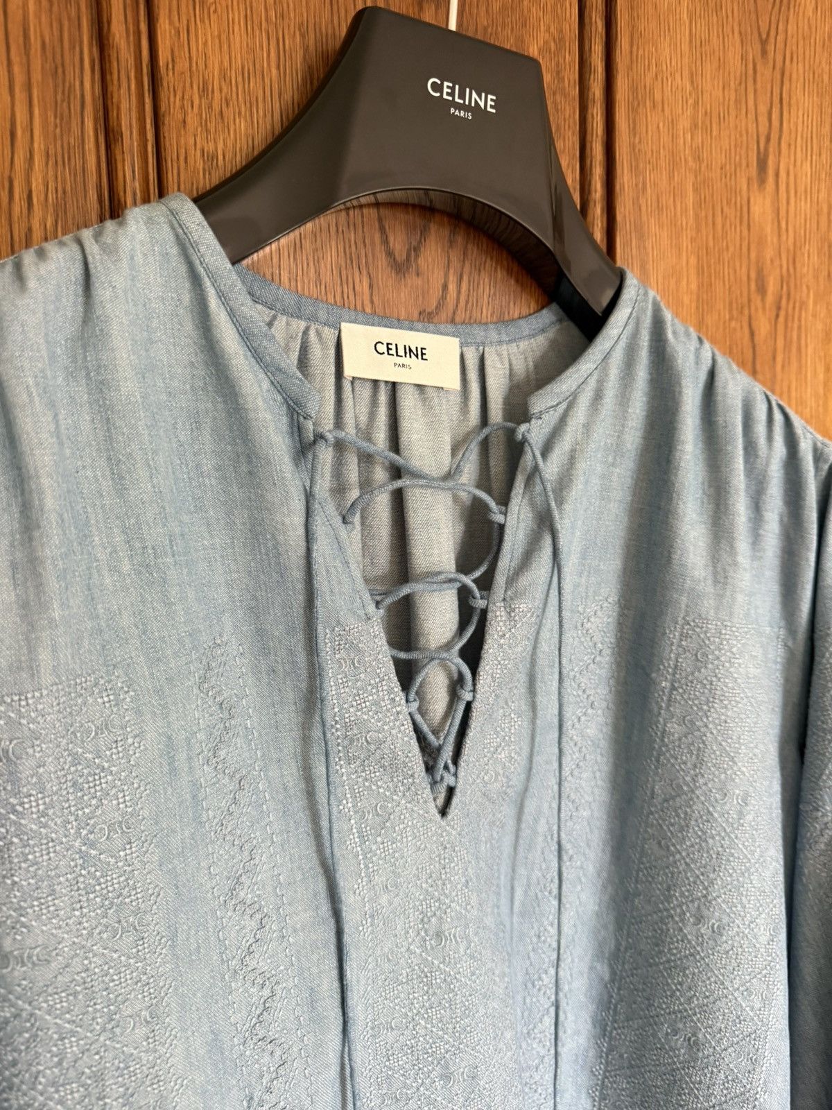 Celine $2450 SS24 Celine embroidered blouse shirt Hedi sample Size M / US 6-8 / IT 42-44 - 17 Thumbnail