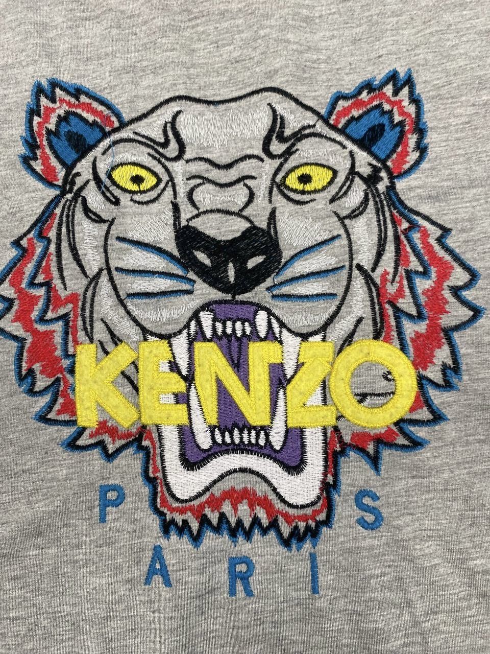 Kenzo Kenzo Women Cotton T-Shirt Grey Tiger Embroidered Size XL Size XL / US 12-14 / IT 48-50 - 2 Thumbnail