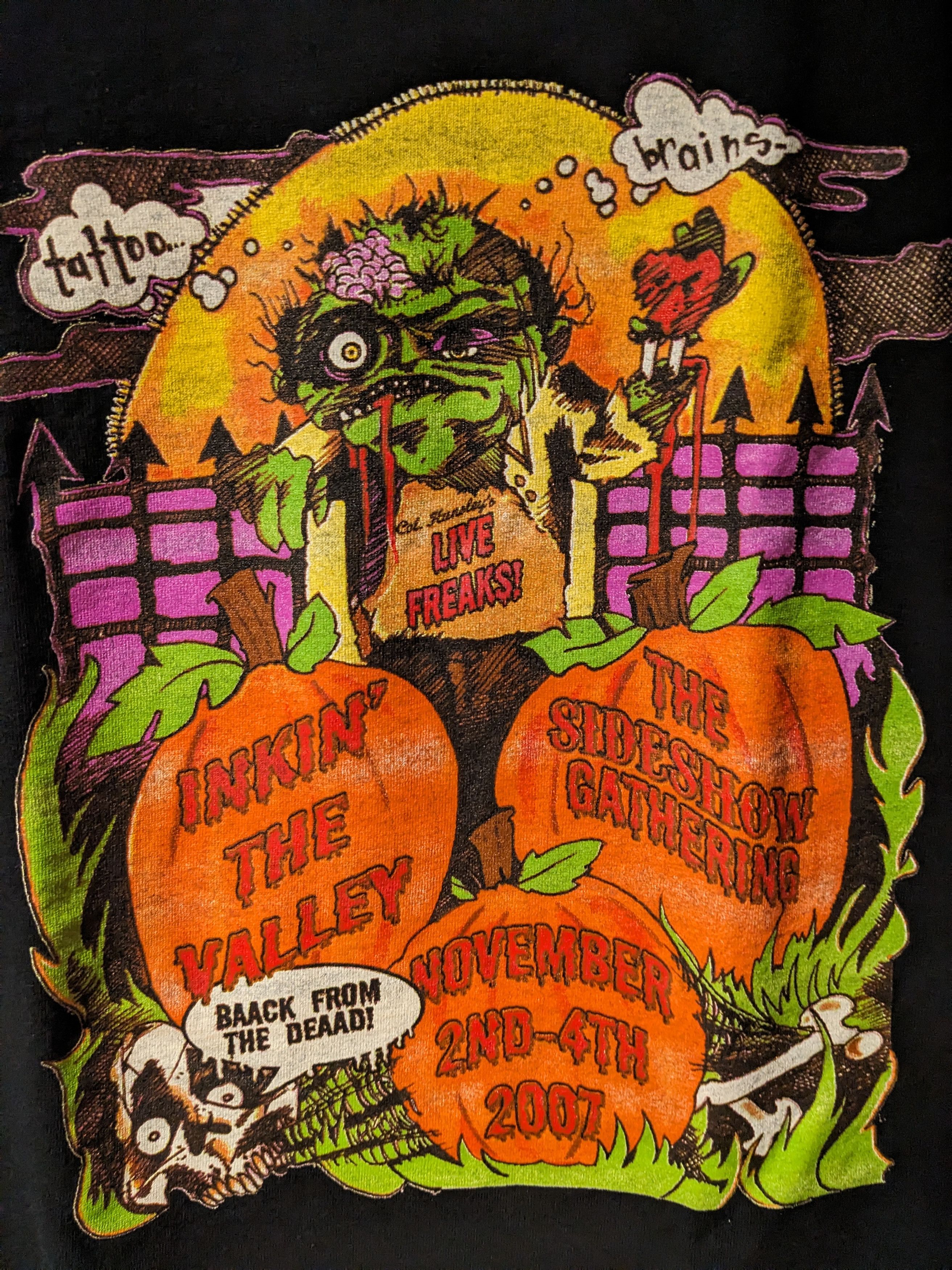 Vintage Vintage 2007 Tattoo Zombie Brains Horror Miami Ink T-Shirt Size US M / EU 48-50 / 2 - 2 Thumbnail