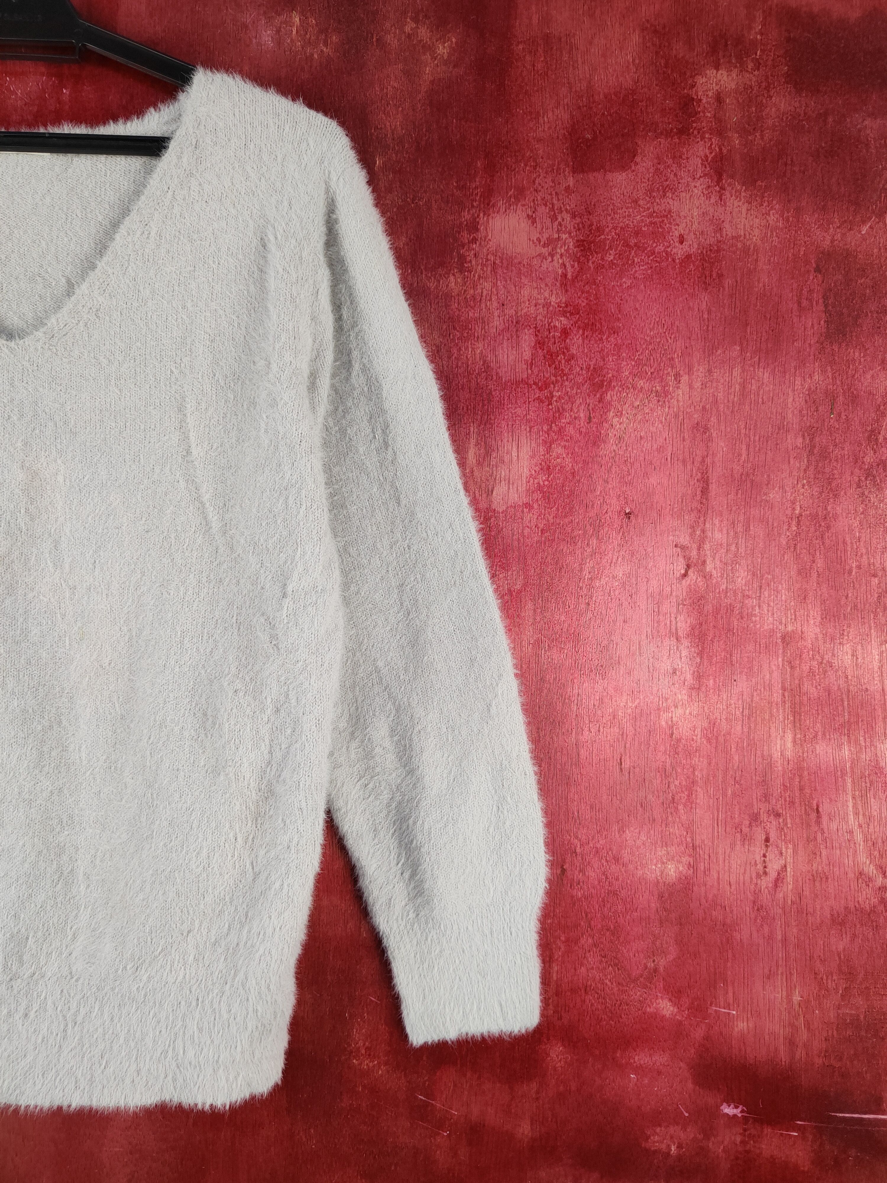 Homespun Knitwear × Japanese Brand × Vintage Ikka Gray Shag Shaggy Fur Mohair Knitwear #S2092 Size M / US 6-8 / IT 42-44 - 5 Thumbnail