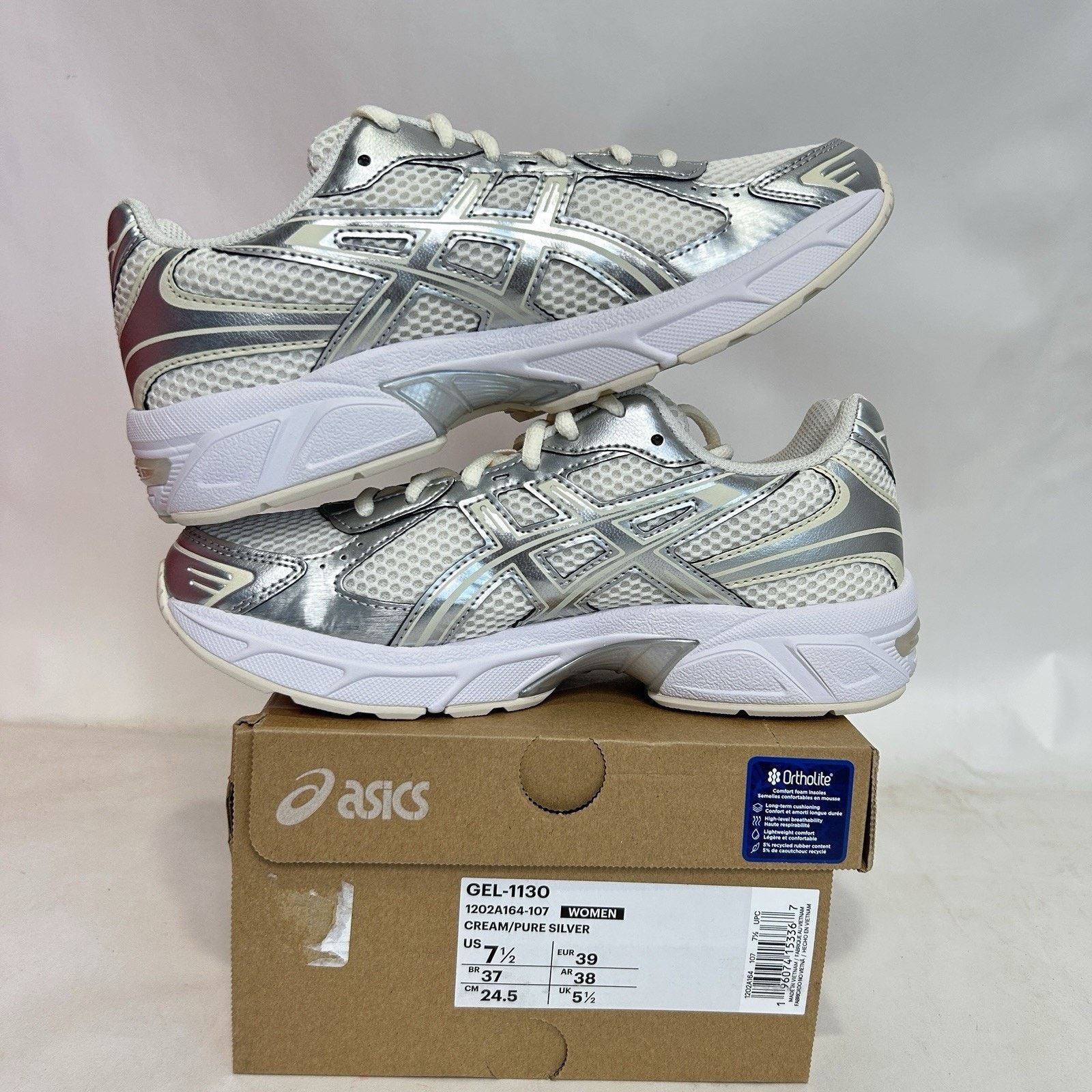 Asics ASICS Gel-1130 WMNS “Cream Pure Silver” Size US 7.5 / IT 37.5 - 3 Thumbnail