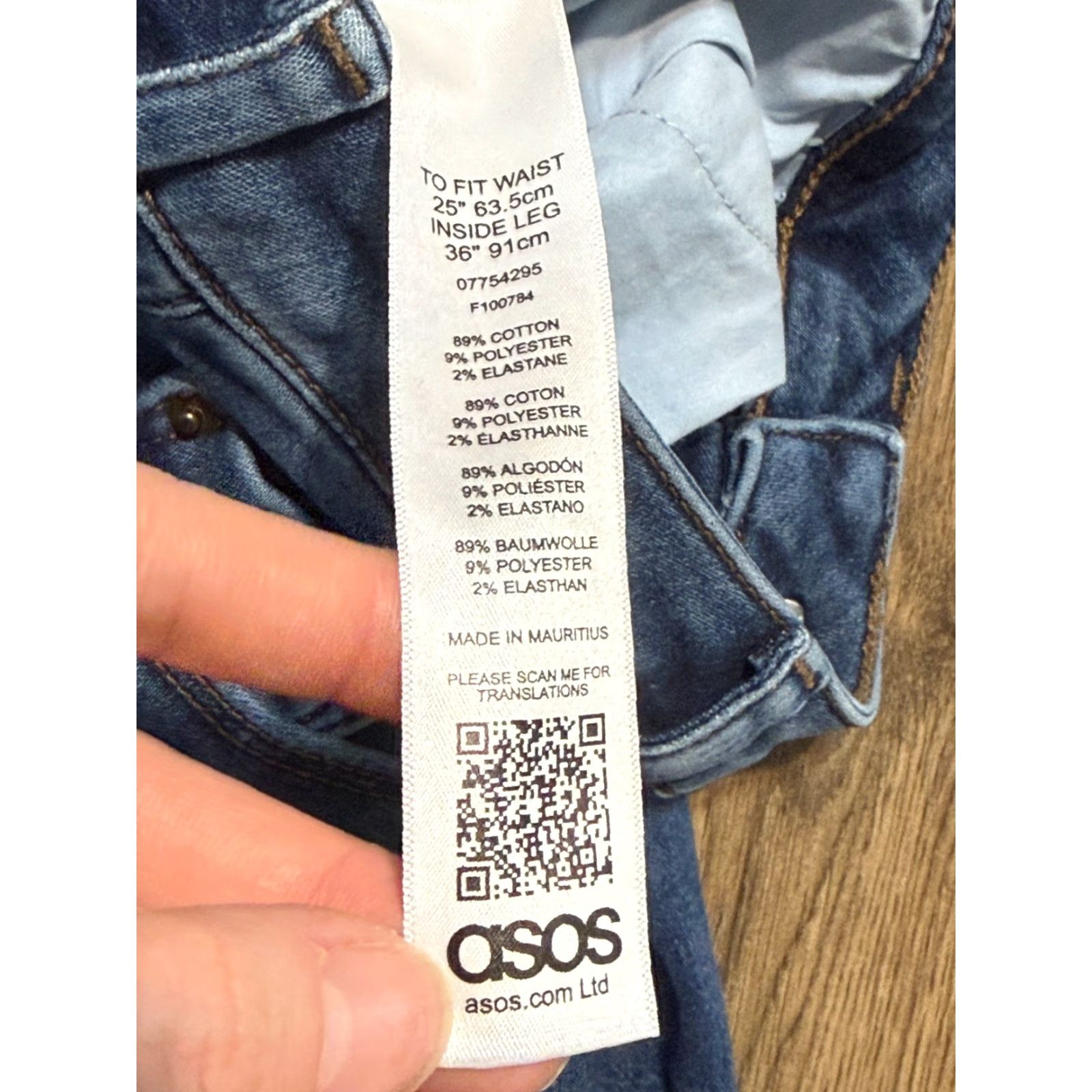 Asos ASOS Jeans, Women's Size 2 US, Blue Denim, Skinny High Rise, 5-Pocket, Stretch, Regular Fit, Machine Washable, Free Return Size 26" / US 2 / IT 38 - 7 Thumbnail