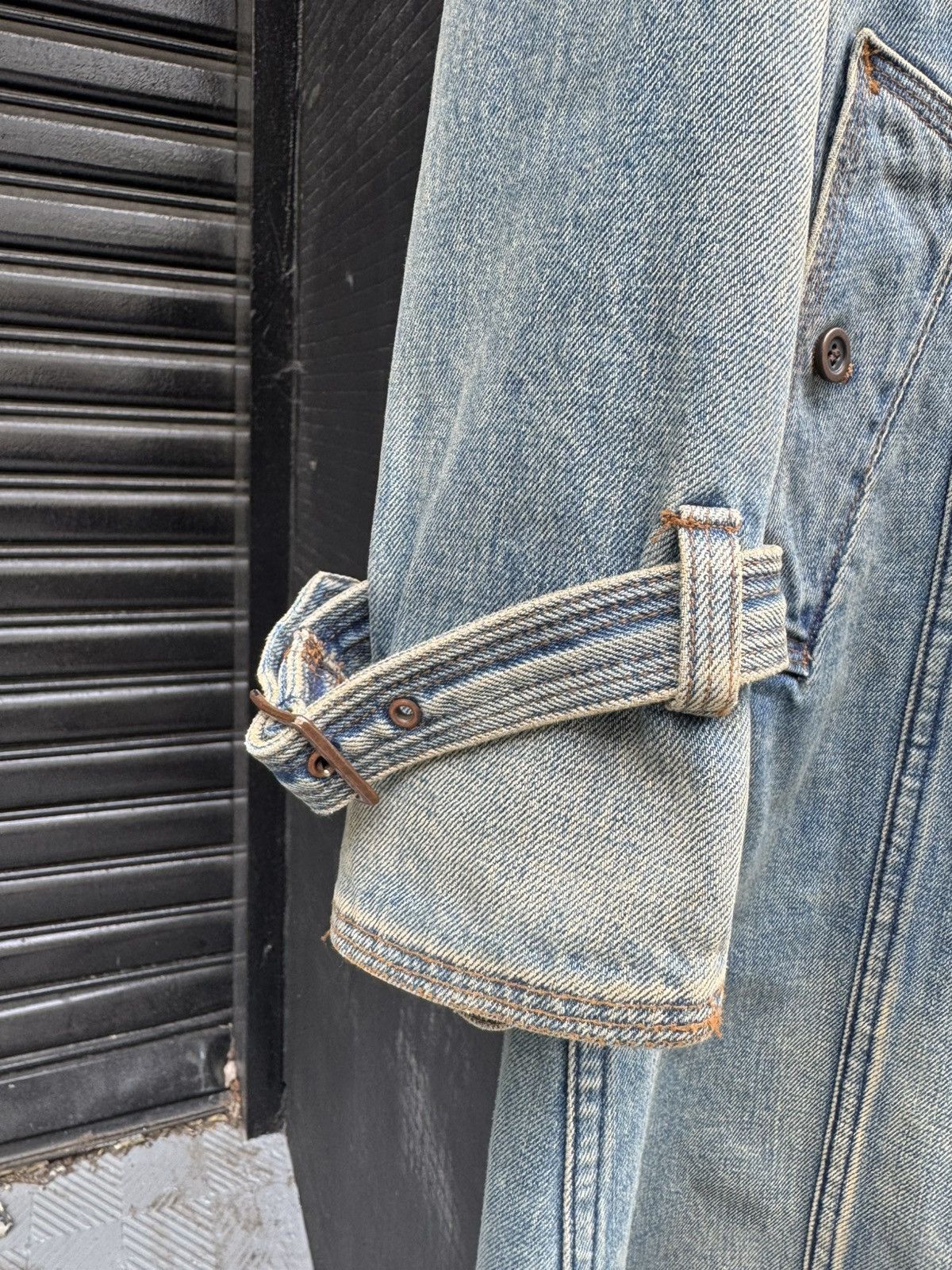 Junya Watanabe Junya Watanabe SS02 Stonewash Military Denim Coat Size US S / EU 44-46 / 1 - 5 Thumbnail