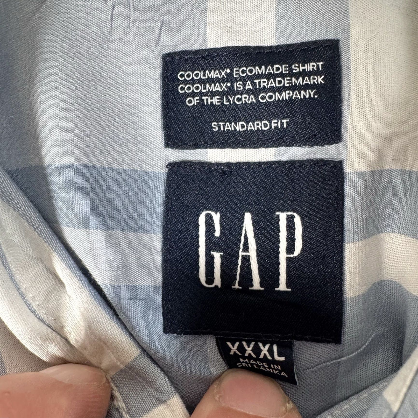 Gap GAP Shirt Plaid Coolmax XXL Button-Up Button-Down Collared Casual Business Preppy Classic Comfort Performance Men Regular Blues Size US XXL / EU 58 / 5 - 6 Thumbnail
