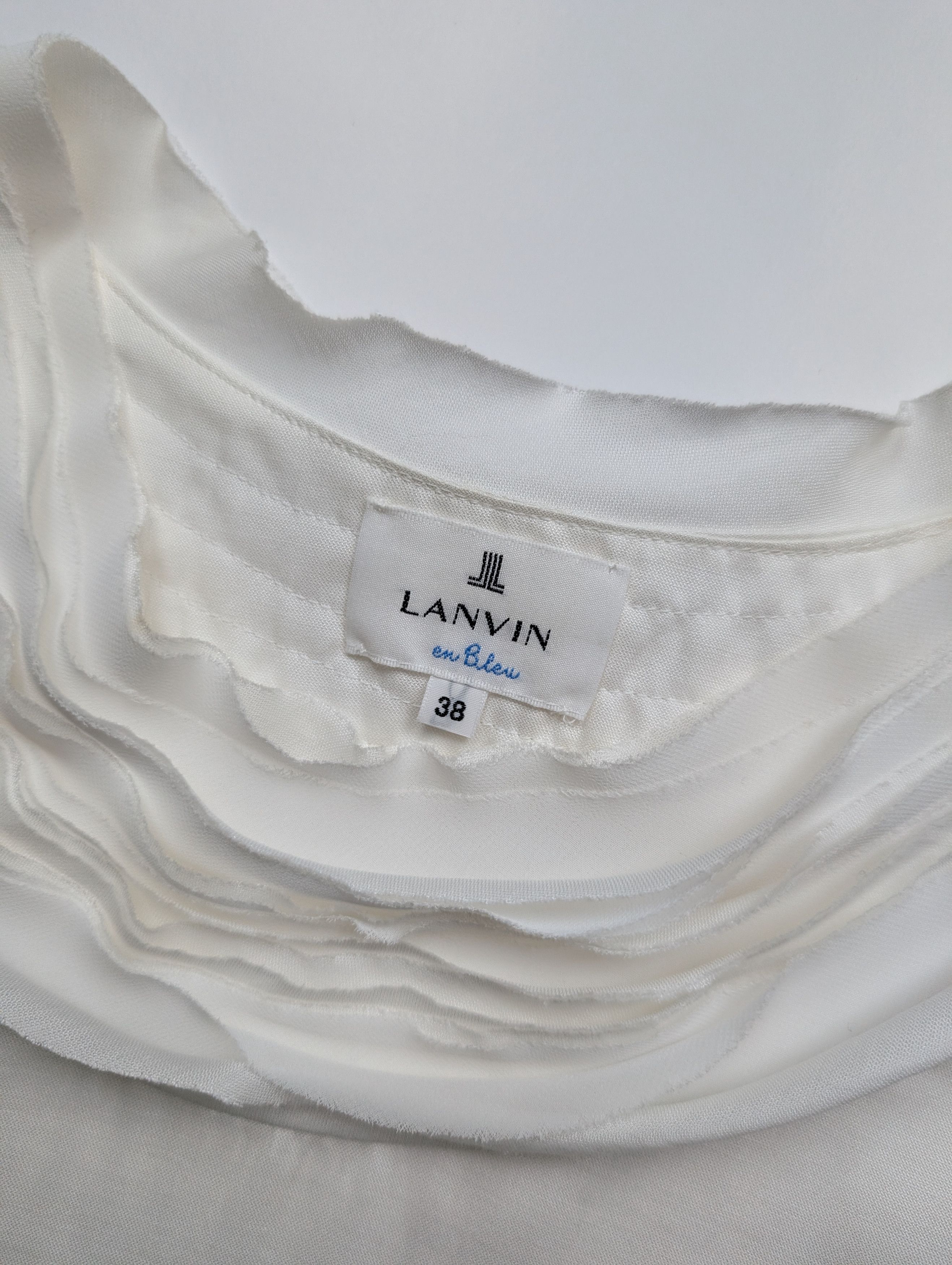 Lanvin Lanvin En Bleu White Blouse With Special Collar Size S / US 4 / IT 40 - 4 Thumbnail