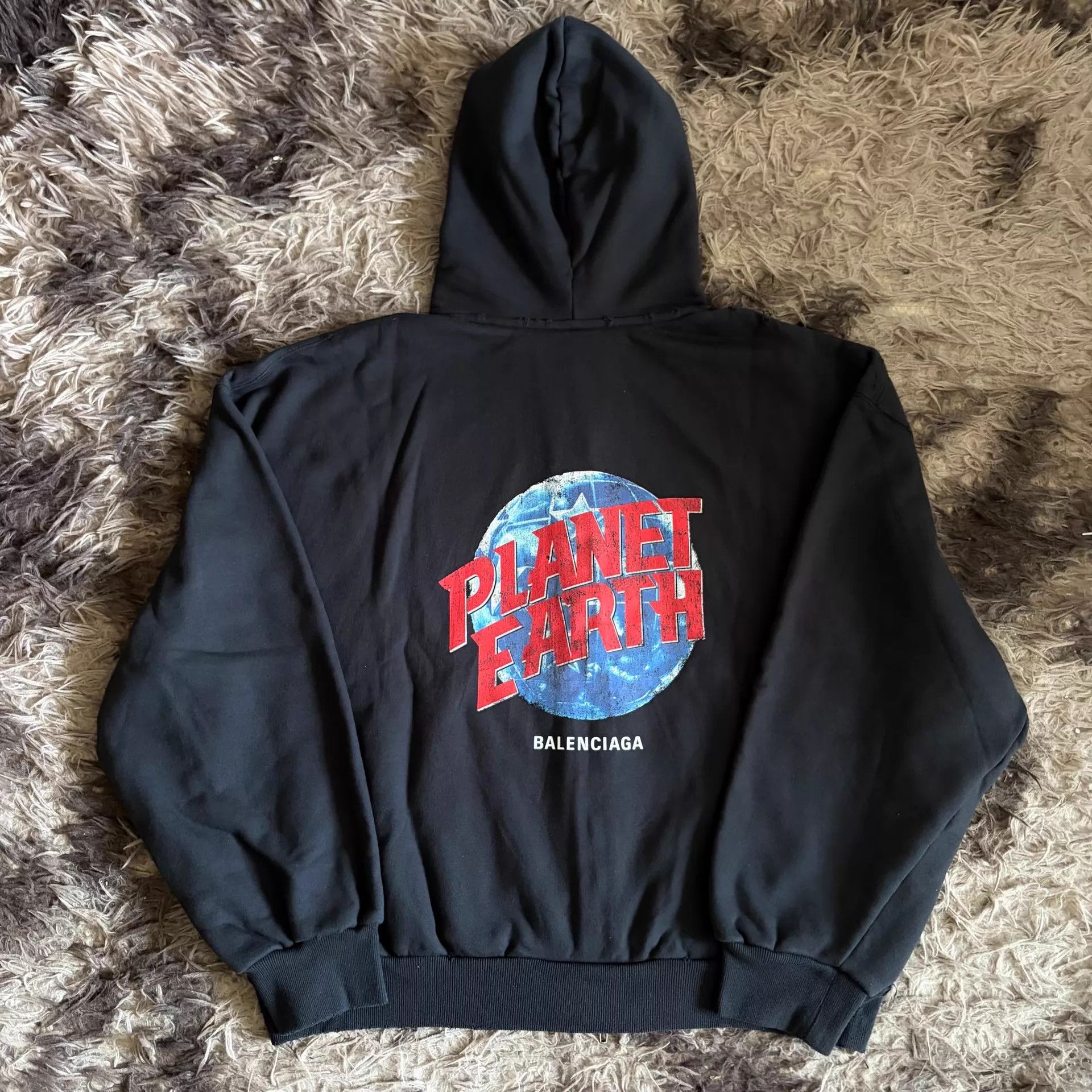 Balenciaga Balenciaga 24 Planet Earth Black Zip Hoodie M Size M / US 6-8 / IT 42-44 - 2 Thumbnail